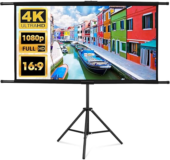 Beamer Leinwand 120 Zoll Mit Stativ - Tragbar Für Indoor & Outdoor