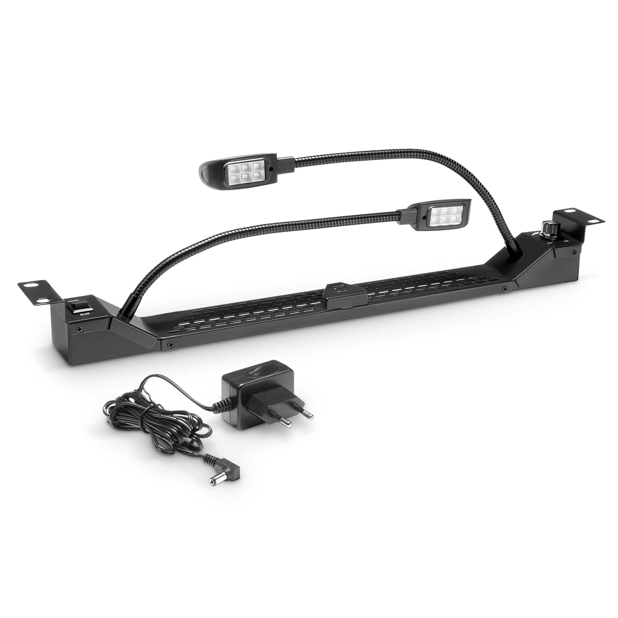 Adam Hall 87463 19" lampa LED do stojaka, podwójna ze ściemniaczem