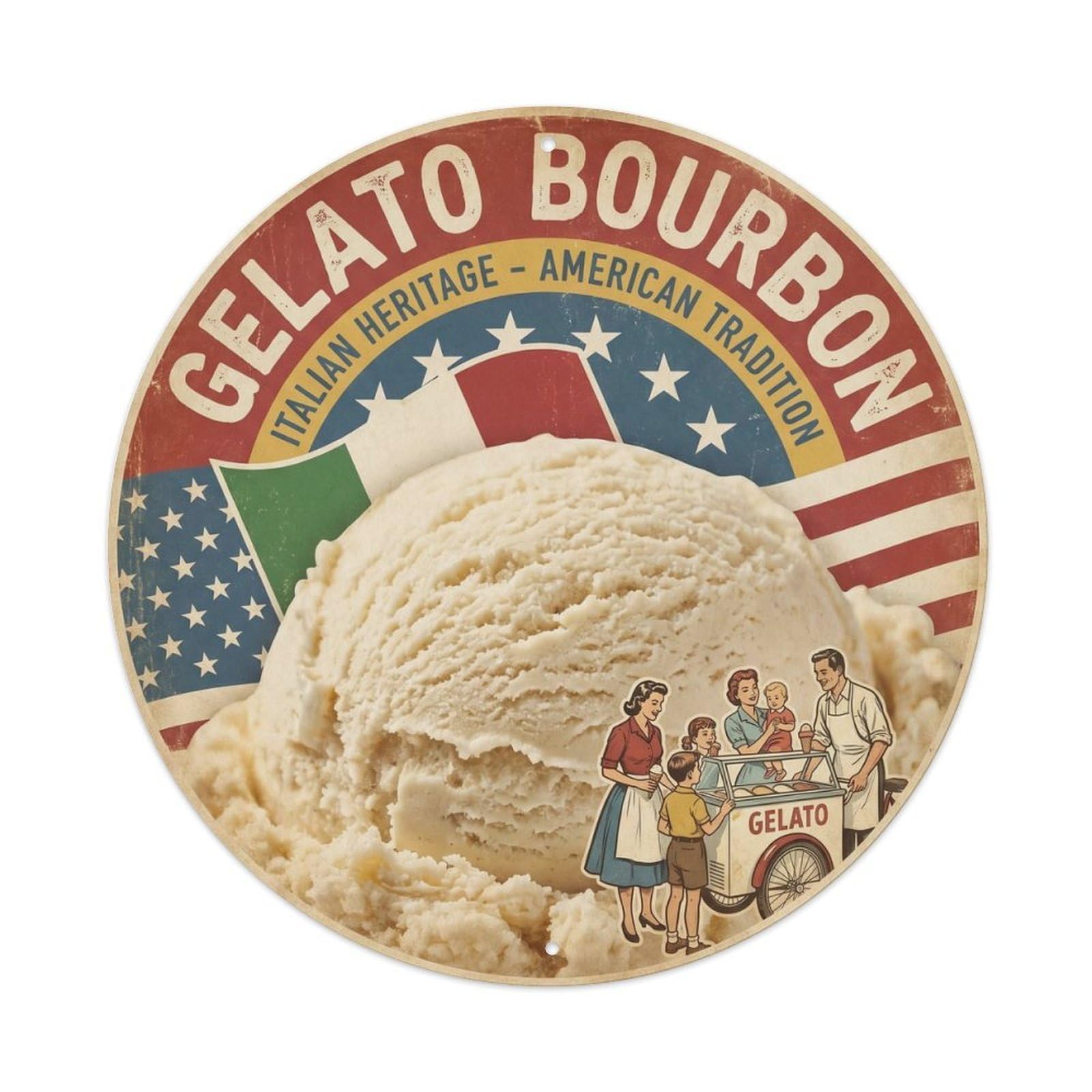 Gelato Dessert Culture Retro Diner Parlor Metal Tin Sign