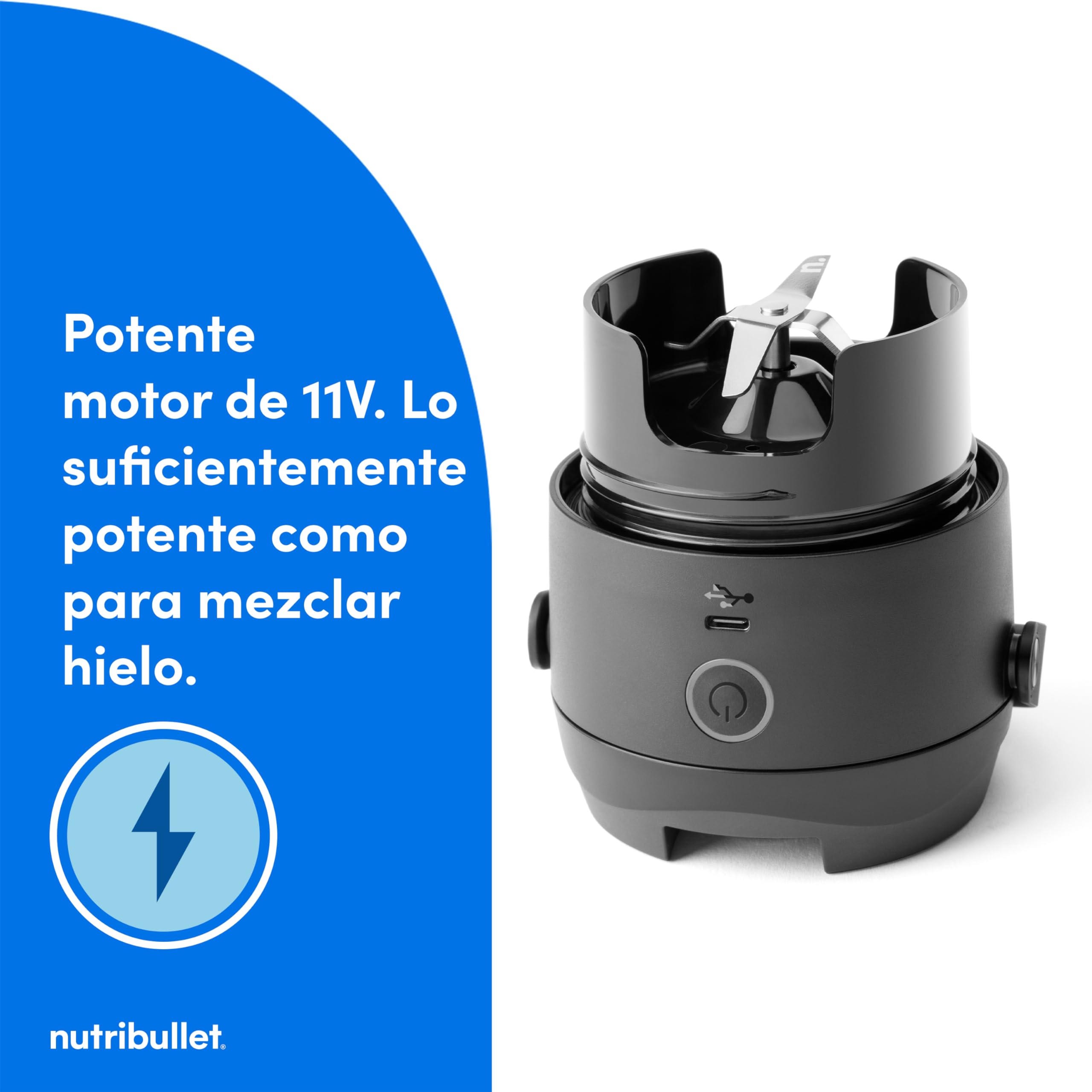 nutribullet Flip NBP016B, Licuadora Portátil con Vaso Termo de 590ml, Conserva el Frío 24h, Tritura Hielo, Incluye Tapa y Pajita, Carga USB-C, Acero Inoxidable, Negro