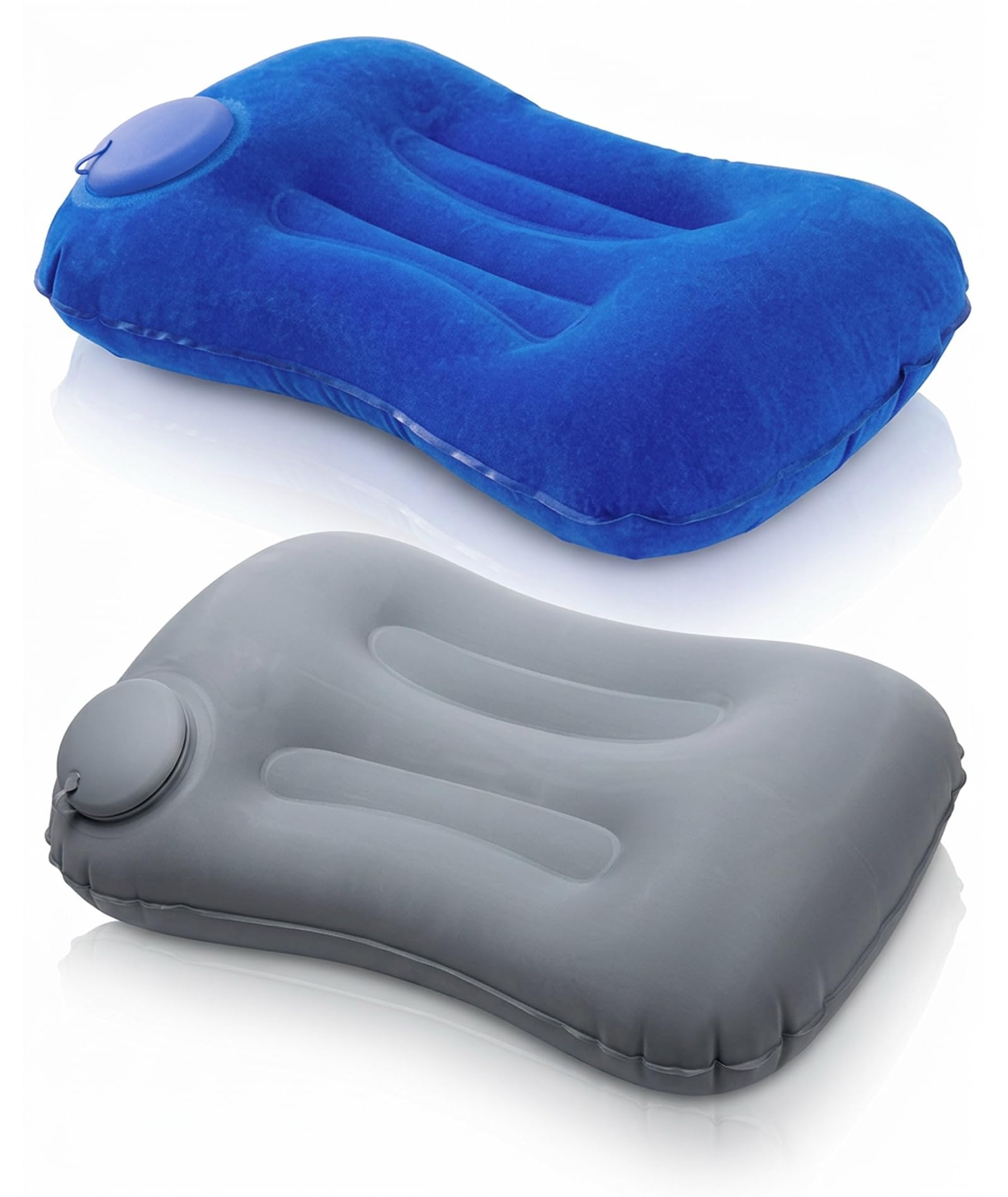 2Pcs Inflatable Pillow for Travel and Sleeping, Air Pillow for Train and Flight Journeys, Lightweight Travel Accessories for Commuting and Camping, Blue and Grey Colors with Soft Flocked Surface-image-48