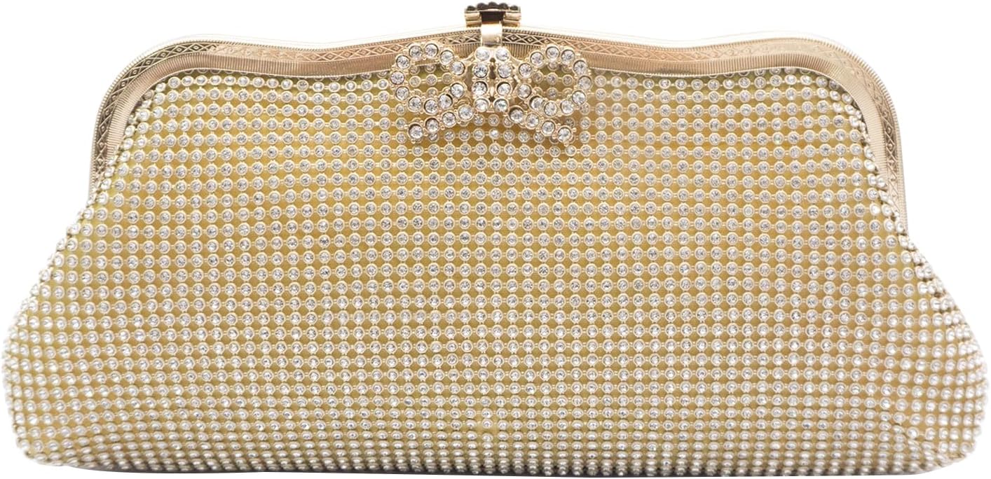 CORIOS Women Rhinestone Evening Bag Bling Crystals Clutch Bag Bridal Wedding Purse Shoulder Bag With Chain Sparkling Handbag