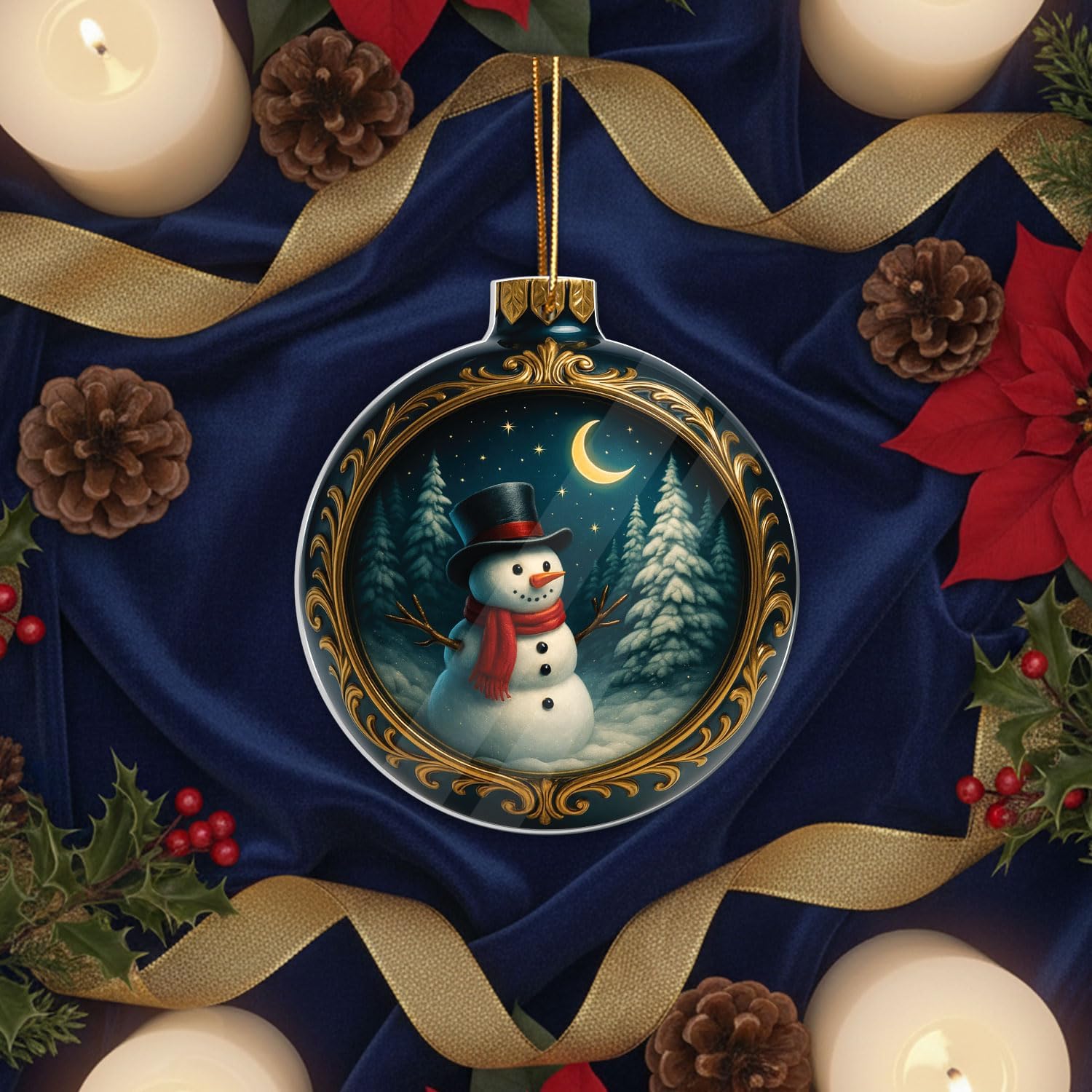 Christmas Ornament 2025, Snowman Ornament, Snowman Ornaments for Christmas Tree, Christmas Tree Ornaments, Acrylic Christmas Ornaments, Suncatcher Effect Stained Glass Car Hanging - Image 8