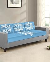 Vista 2 de Fundas de cojín elásticas para sofá de copo de nieve, seccionalindividualLT, funda para sofá con parte inferior elástica, contemporánea