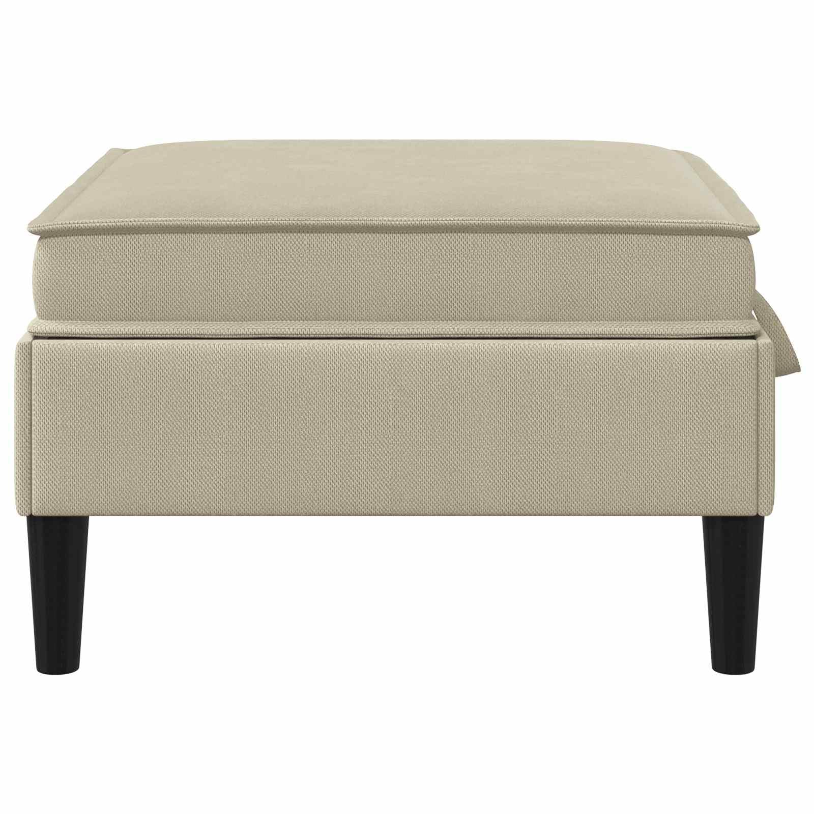 Taboret na sofę z miejscem do przechowywania, piaskowy aksamit, meble tapicerowane do salonu, otomana z pianką, poduszka do siedzenia, czarne nogi, 70 x 70 x 40 cm, do wnętrz, nie zajmuje