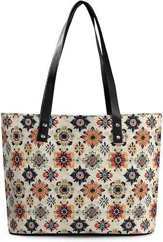 Miniatura 9 de Bolsa de mano, bolsas de mano para mujer, bolso de hombro de cuero con cremallera para trabajo, viajes, compras, playa