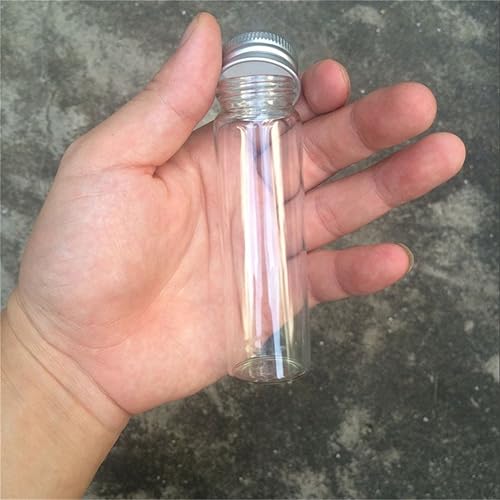 Miniatura 5 de Frascos de sello vacío de 1.7 fl oz Botella de vidrio con tapa de rosca de color plateado de aluminio Sellado Contenedor de regalo de alimentos