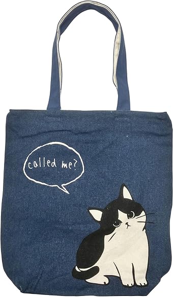 ki-195 Tote Bag, Cat Pattern, A4 Canvas, Eco Bag, Zipper, Lightweight, Handbag, Sub Bag, Cat