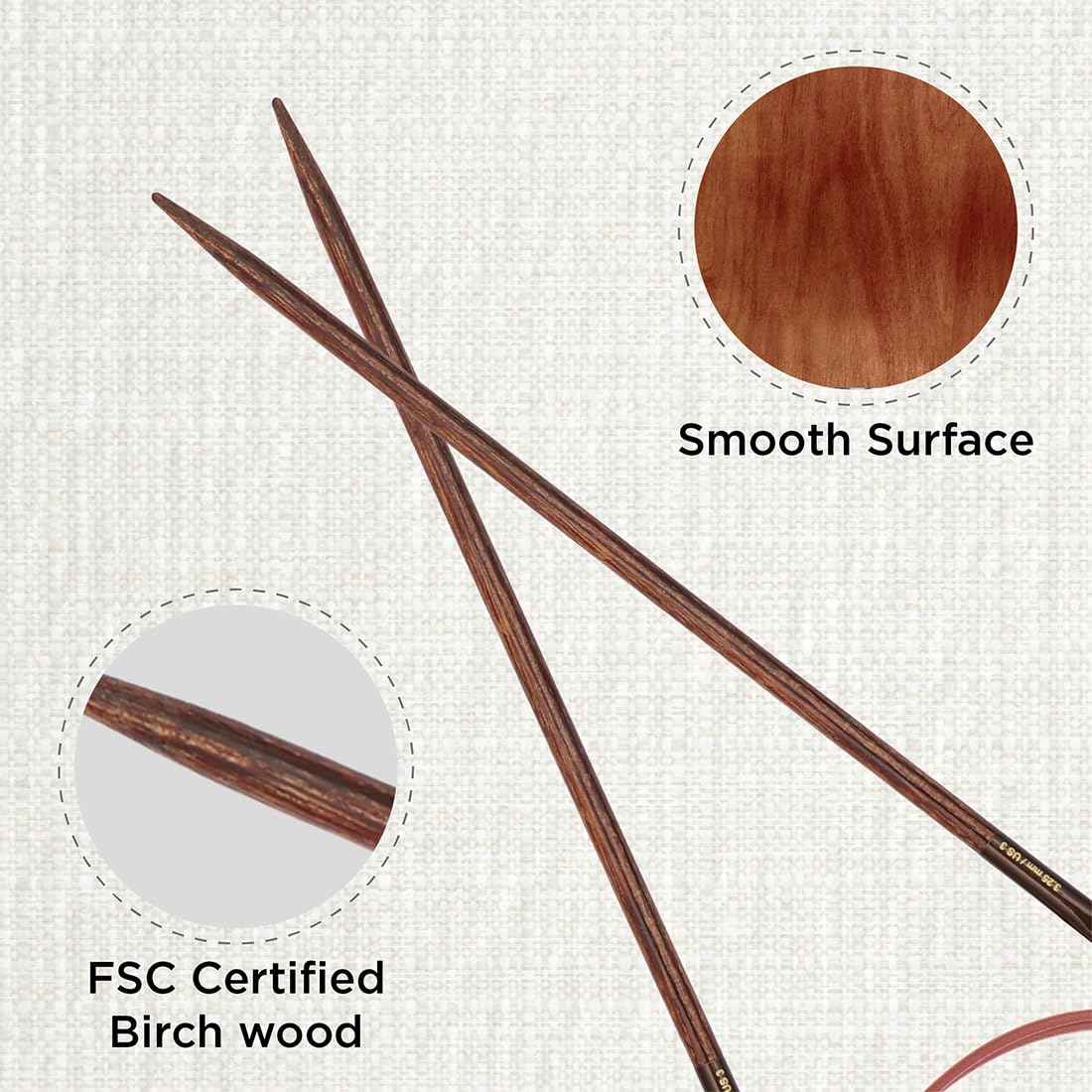 KnitPro Ginger Fixed Circular Needles 32