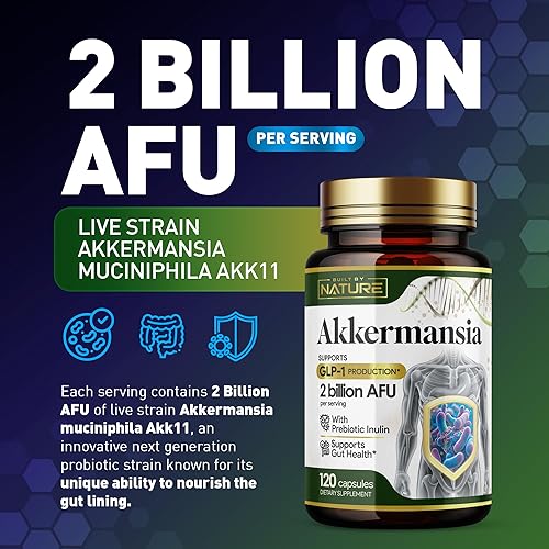 Miniatura 2 de Built by Nature Akkermansia Muciniphila - Suplemento probiótico - 2 mil millones de AFU - Apoya GLP-1, salud intestinal inmune y digestiva - 120