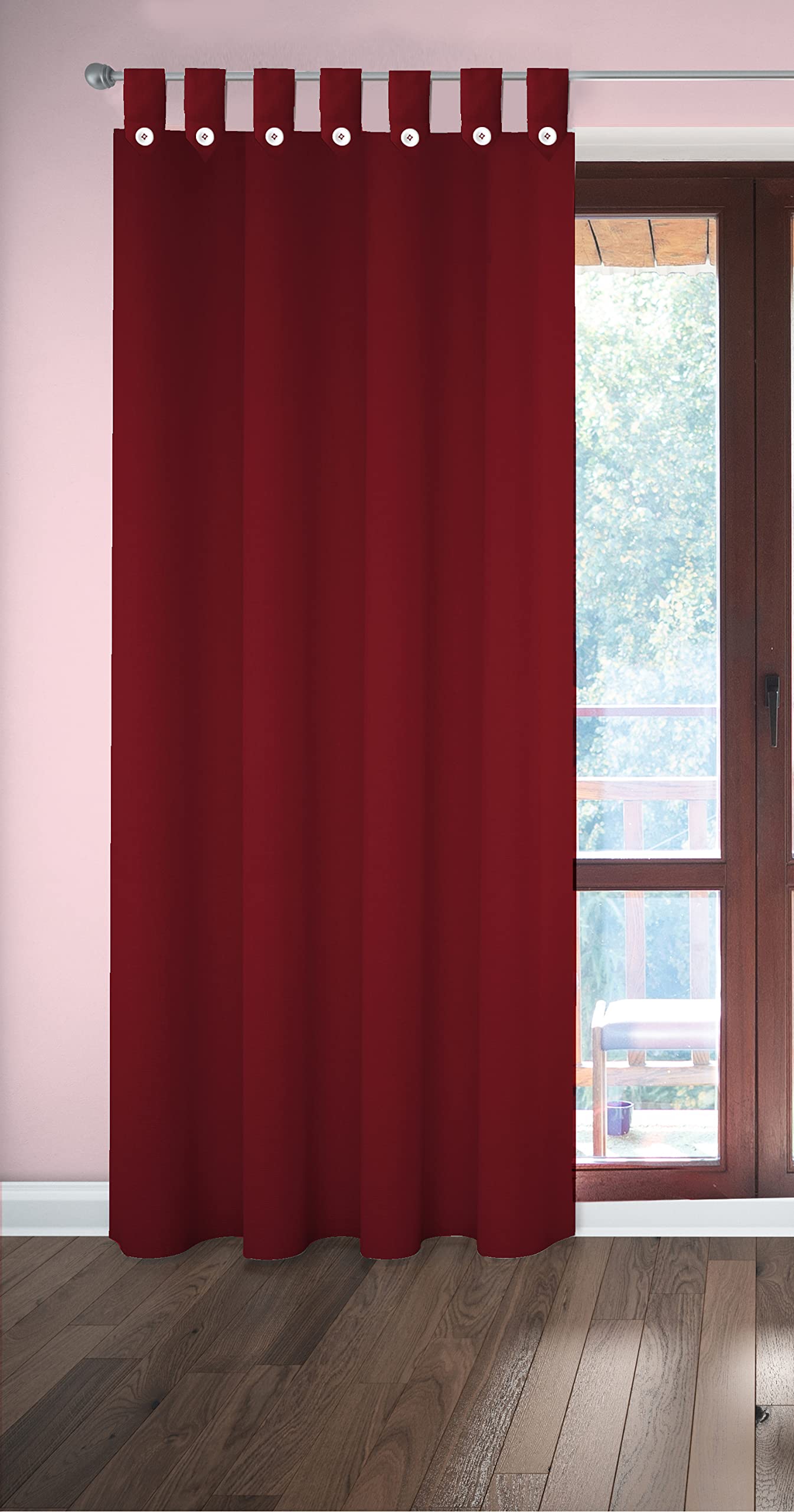 tidy Plain Maroon Color Cotton Fabric Door Curtain - Pack of 1 Piece (6.5 Feet, Loop)-image-47