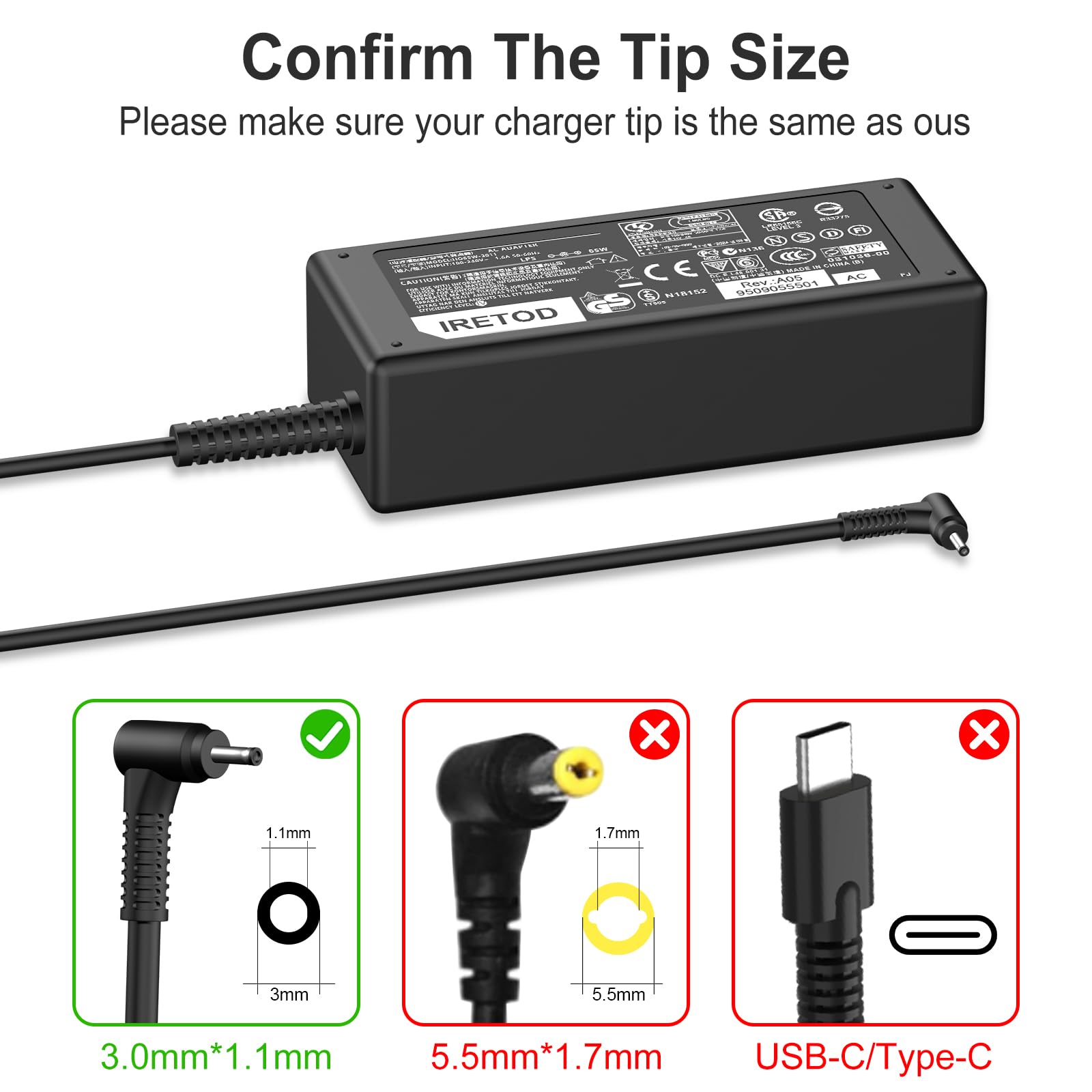 Amazon.com: 65W Laptop Charger Compatible with Acer Chromebook 11