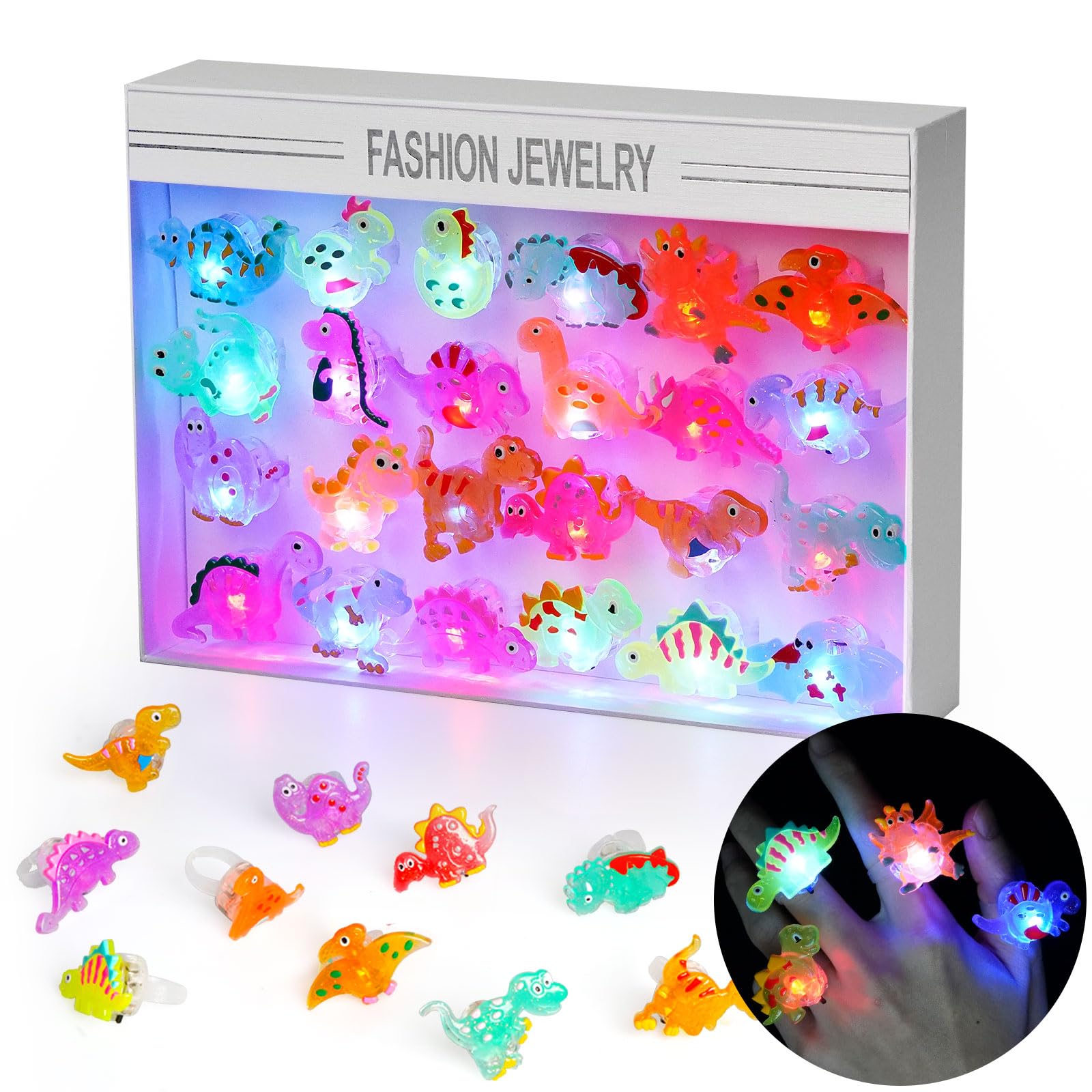 Pasqua Bambina Anelli Luminosi LED Per Feste - Confezione Da 36 Pezzi, 9  Forme Animali, 9 Colori - Giocattoli Luminescenti Per Bambini Bomboniere  Feste, image size:1600x1600