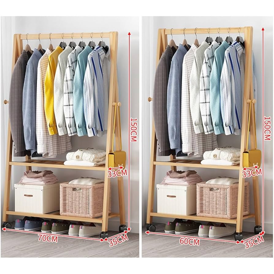 Amazon｜ハンガーラック 木製 アンティーク調 押入れ収納 頑丈