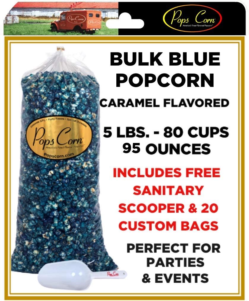 BLUE POPCORN! Gourmet It's a Boy-BULK/WHOLESALE -5 LBS.-80 CUPS-95 OZ-FREE SA...