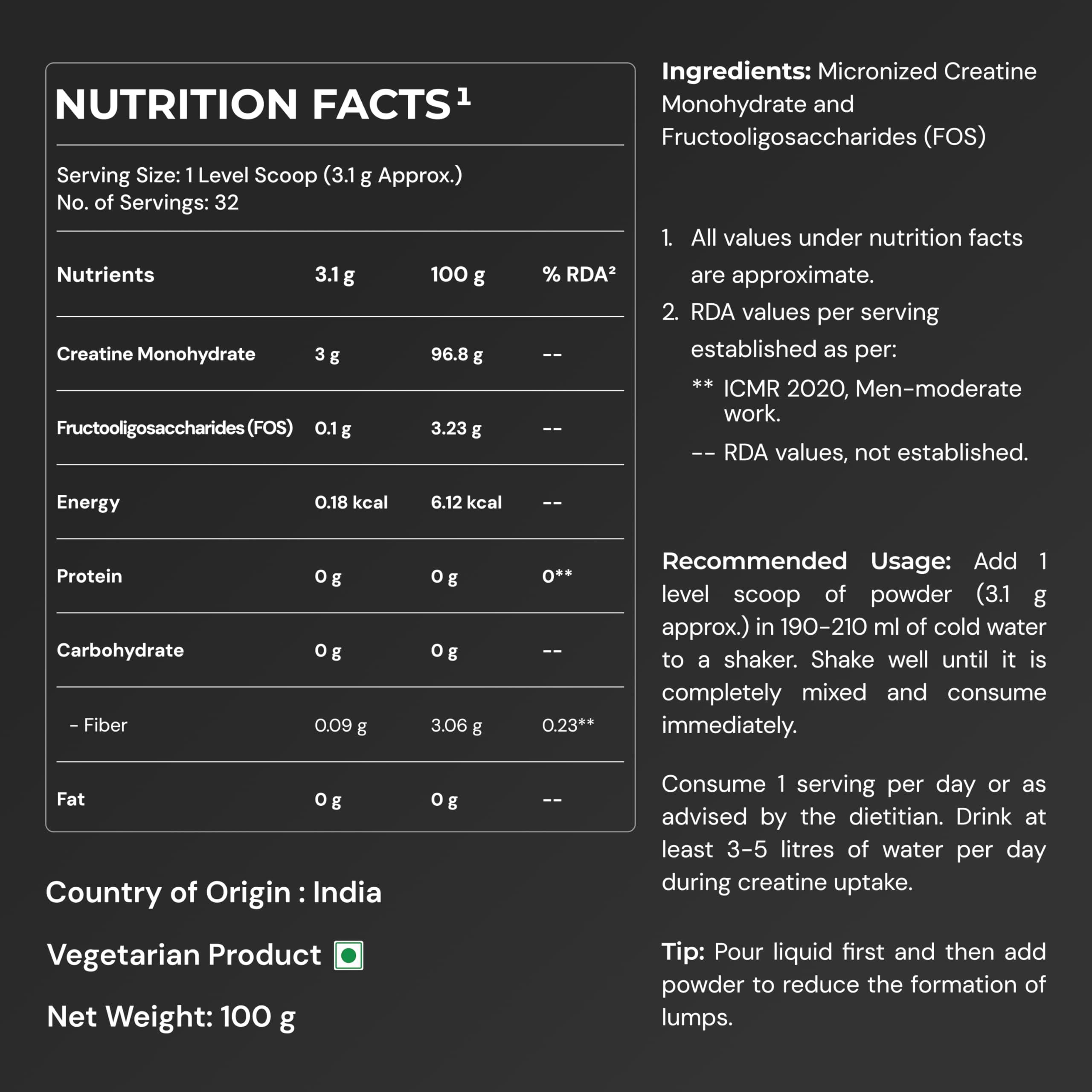 Nutrabay Pure Micronized Creatine Monohydrate Powder - 100g, 32 Servings, Unflavoured | Trustified Certified | DCD & DHT Tested | Quick Absorption | Superior Muscle Strength and Recovery — Amazon image 7