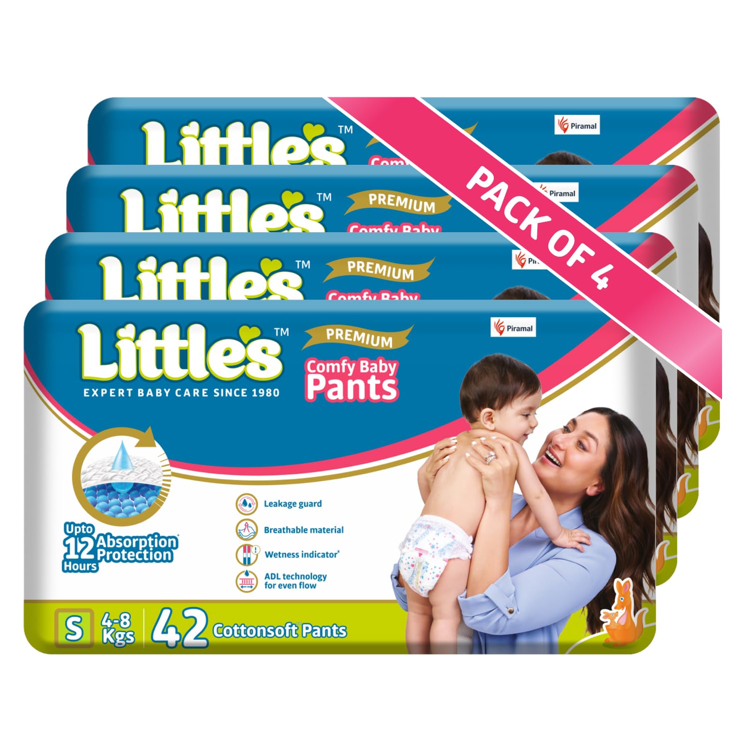 Littles Baby Diapers S Size (Small) Pants Style | 4-8 kg | 168 Count - Pack of 4 | CottonSoft Baby Diaper with Leakage Guard, Wetness Indicator & 12 Hours Absorption (B08HZYYTS3) Amazon Price History, Amazon Price Tracker