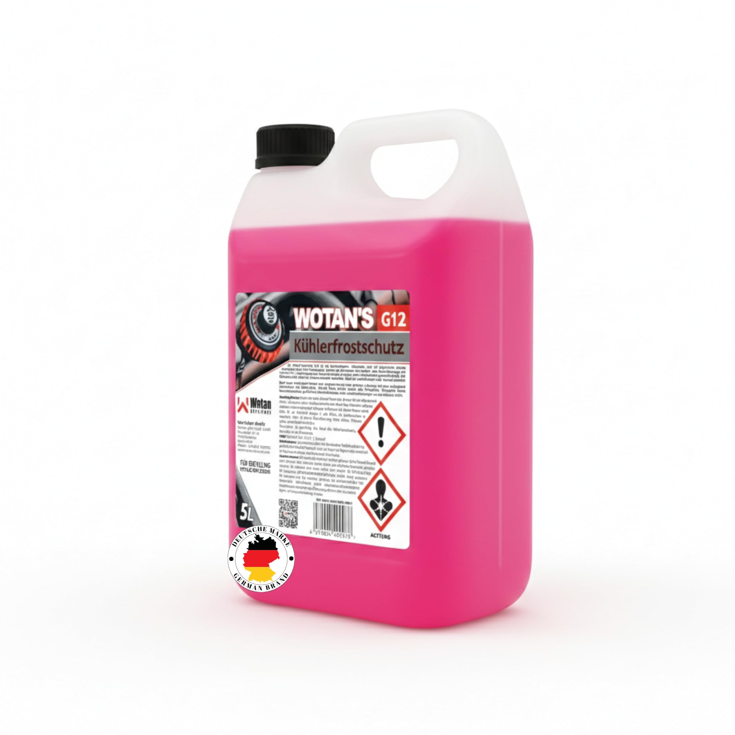 Wotan's 5L Kühlerfrostschutz G12 Gebrauchsfertig – Kühlmittel auf MEG-Basis – Silikatfrei & Glycerinfrei – Rot/Rosa – Für PKW, LKW & Maschinen – Korrosionsschutz (1x5L)