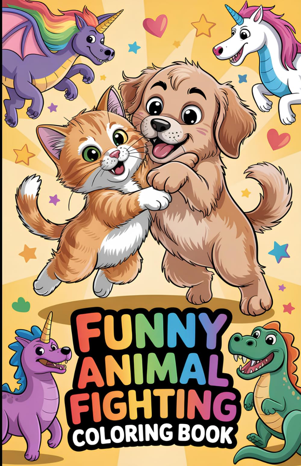 Funny Animal Fighting Coloring Book: For Adults, Teens, and Animal Lovers | A Unique Coloring Book for Animal Fans