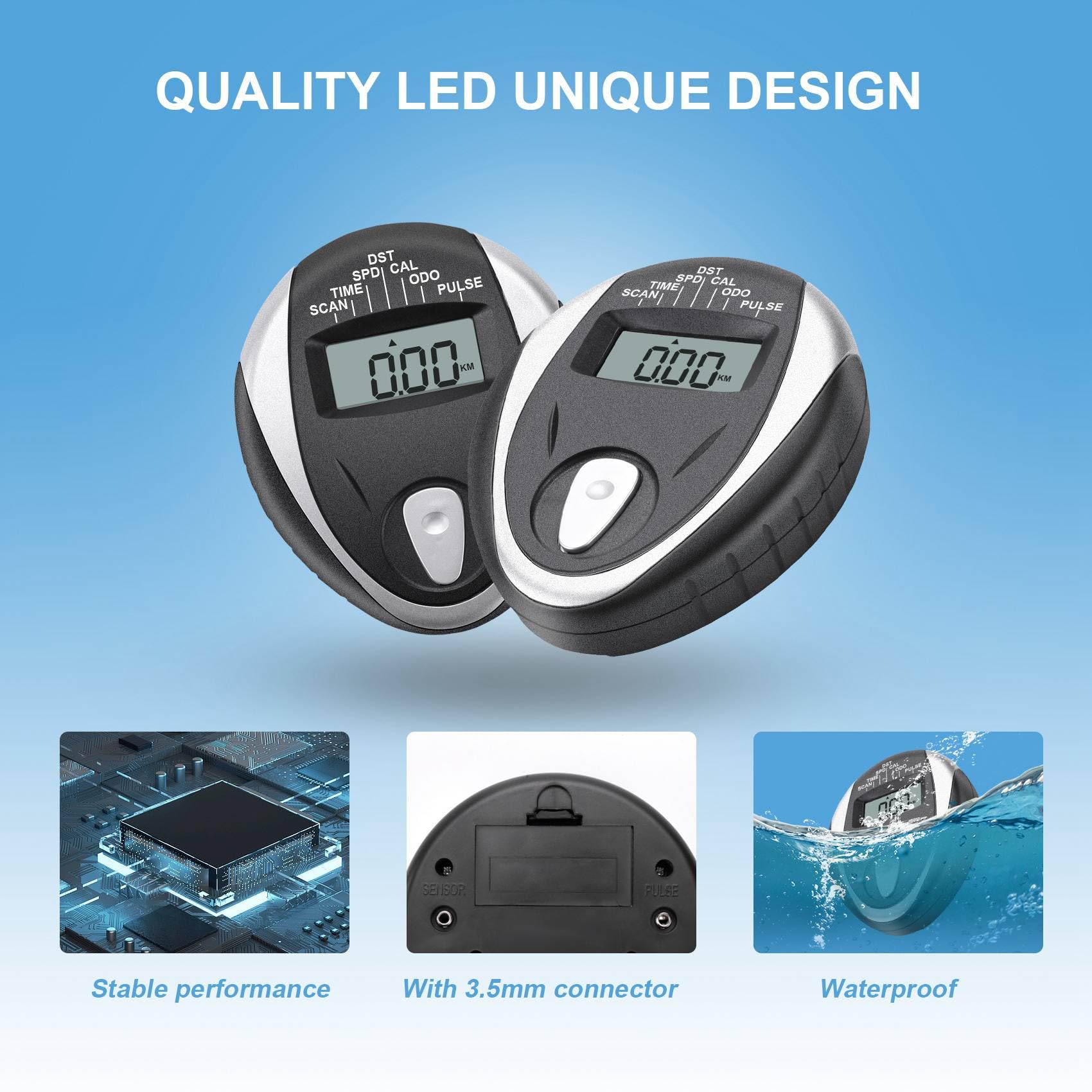 Oceanlend Monitor Per Cyclette Con Tachimetro - Computer Da Bici Per Palestra, Misura Velocità, Calorie E Distanza - Foto 8