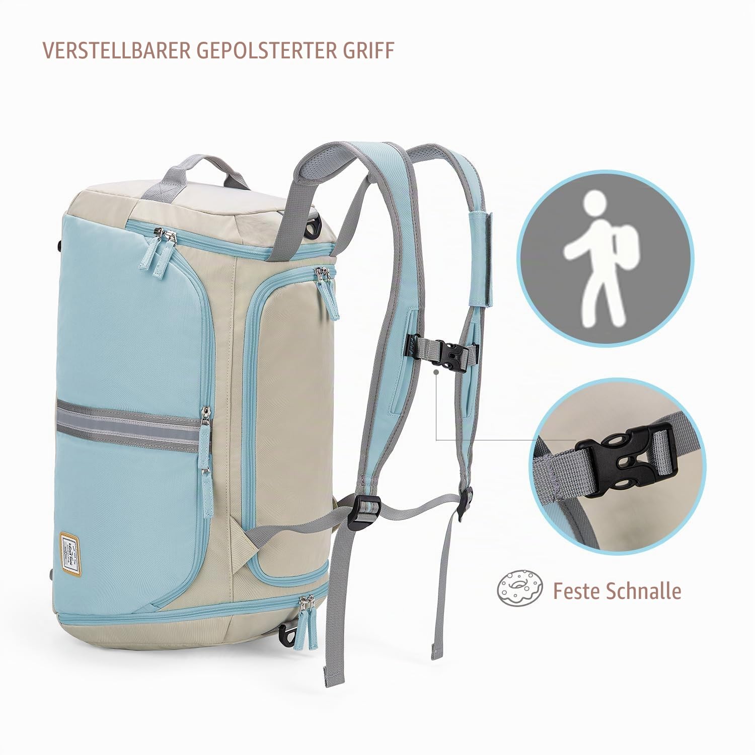 WindTook Sporttasche Damen 40L Fitnesstasche Frauen Trainingstasche Reisetasche Duffel Bag Weekender Schwimmtasche mit Schuhfach Tanztasche Sport Gym Tasche Herren Travel Bag für Yoga, 53x27x27 cm