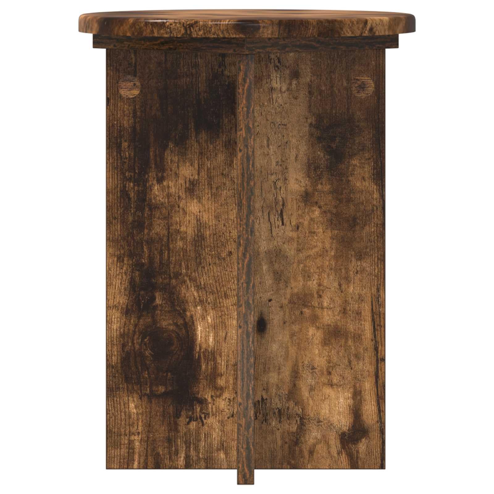 Set di 2 moderni supporti per piante in legno di rovere affumicato, diametro 29,5 x 40 cm, per interni per soggiorno e ufficio, facile da montare