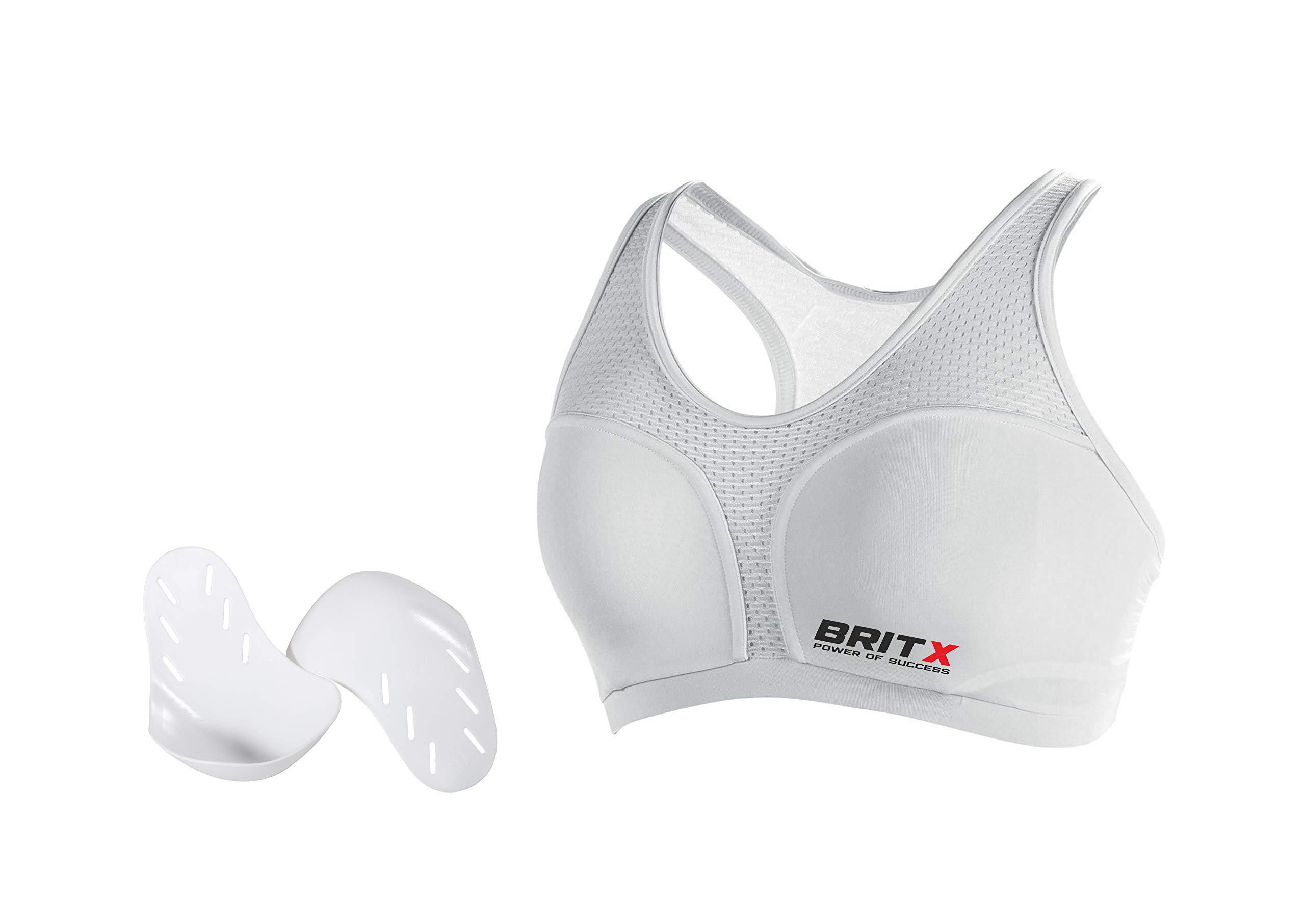 Britx Women's White Chest Guard Chest Protector Sports Bra Karate,Taekwondo,Thai,Mma,Boxing,Kick Boxing, (, Small)