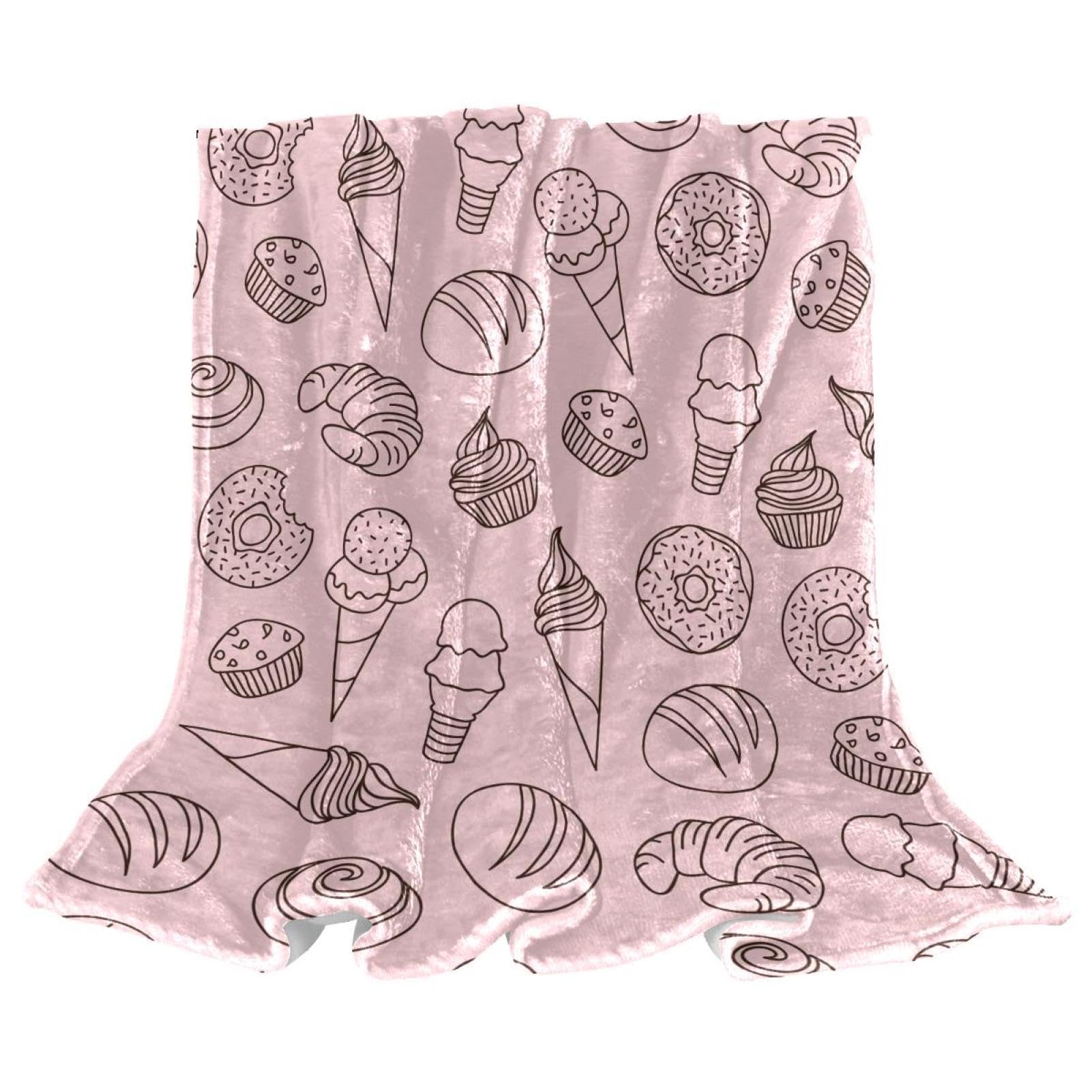 Couverture polaire gâteau beignets contre le froid au canapé et lit