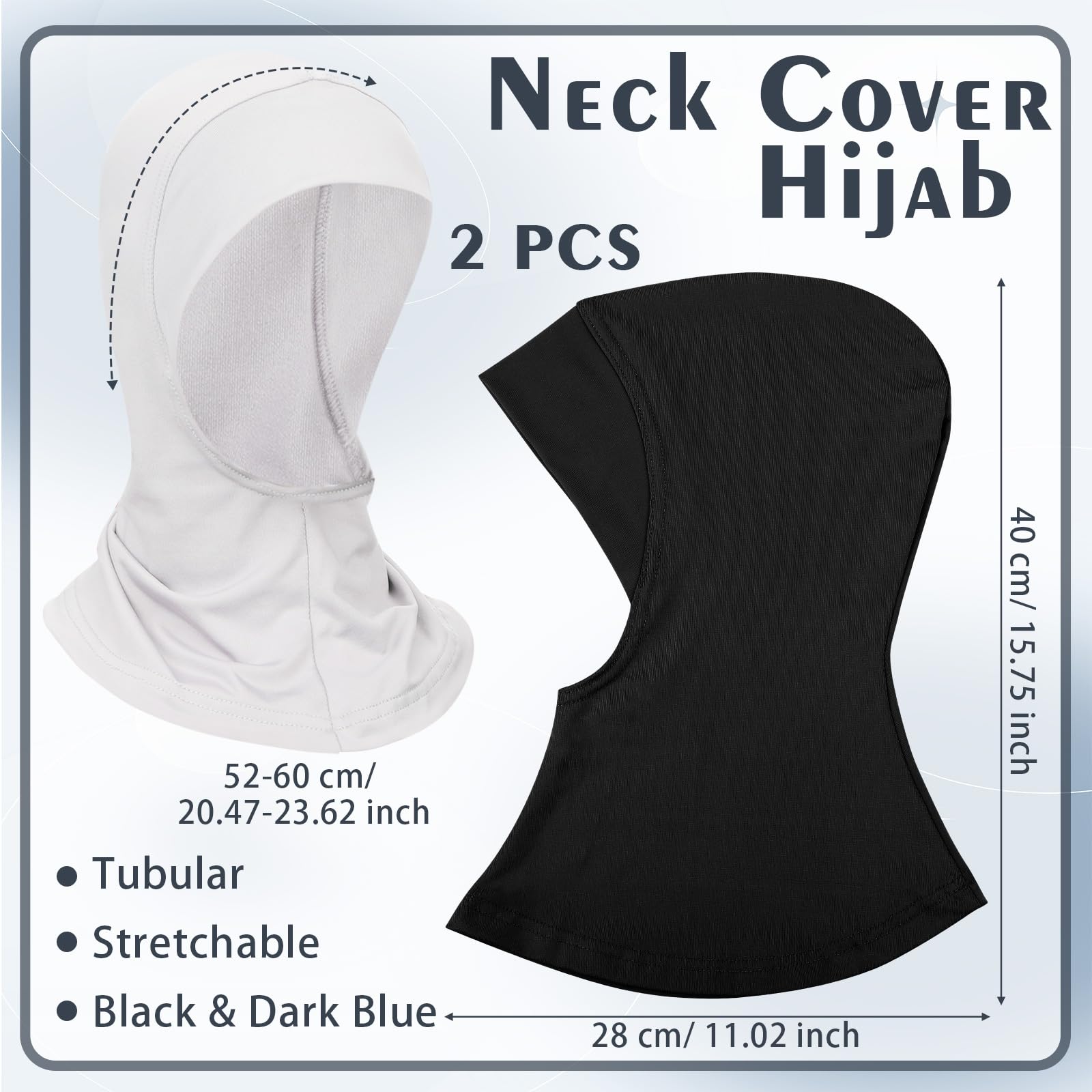 Boyiee 2 Cappelli Hijab per Donna Sciarpe per Testa a Copertura Completa Berretto Hijab Elastico