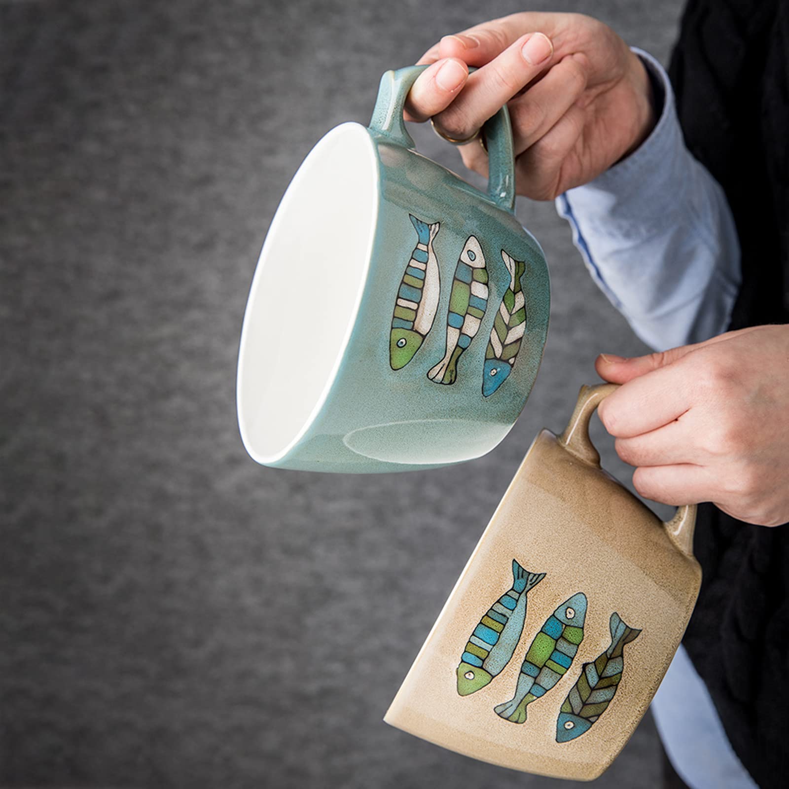 Wykwintna ceramika, duża pojemność ceramicznego śniadaniowego kubka/650 ml, duży kaliber ceramicznego kubka, ceramiczne kubki do kawy, porcelanowy kubek na poranną herbat