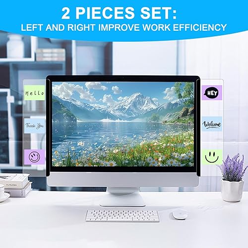 Miniatura 6 de 2 tableros de notas para monitor de computadora, lado transparente del monitor de computadora, tablero de notas para monitor de computadora, soporte