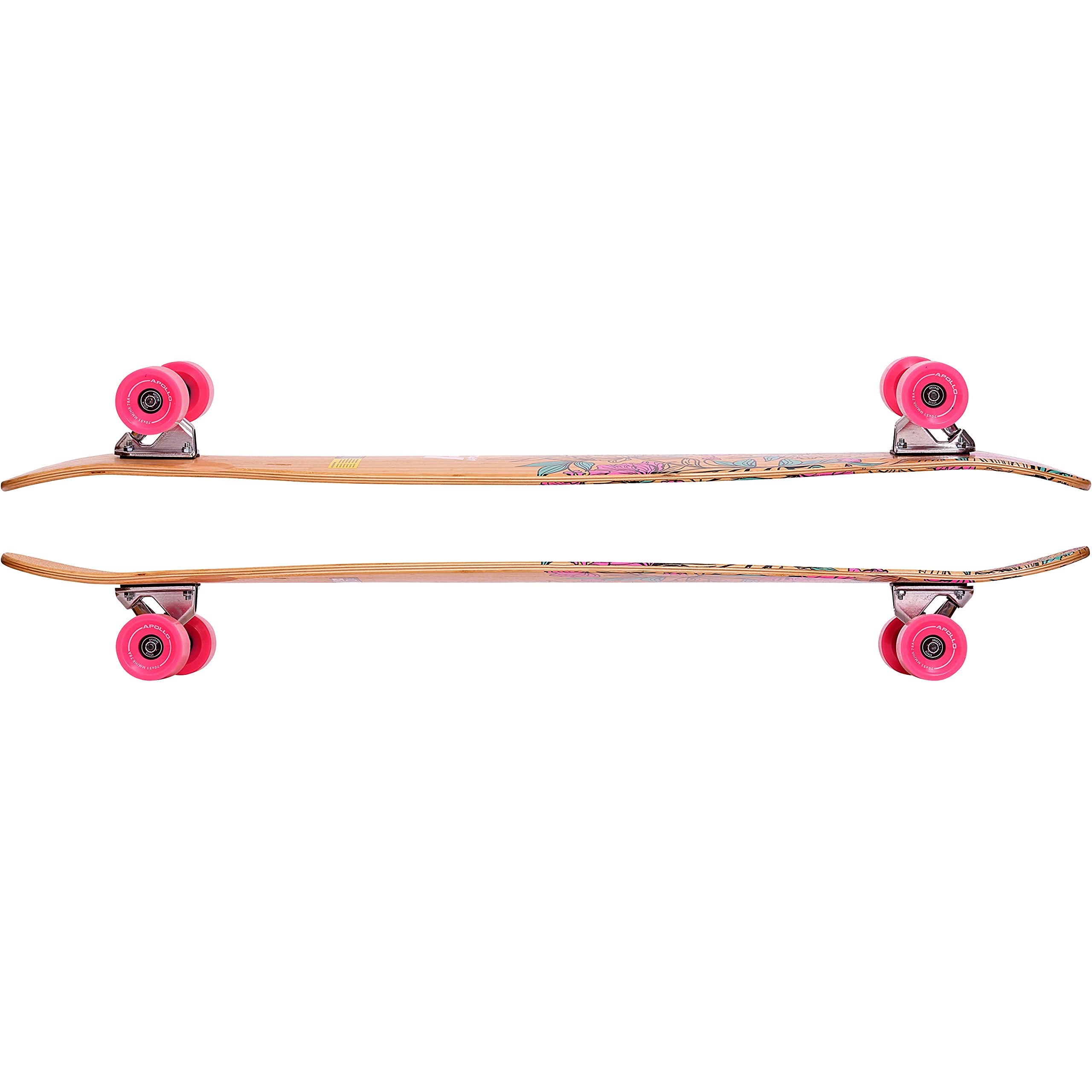 Apollo Dancer Longboard, 116,84 x 24,13 cm, Cuscinetti a Sfera ABEC 9, Skateboard per Ragazza, Professionale o Principiante, Adulto per Trick di Ogni Tipo, Cruiser