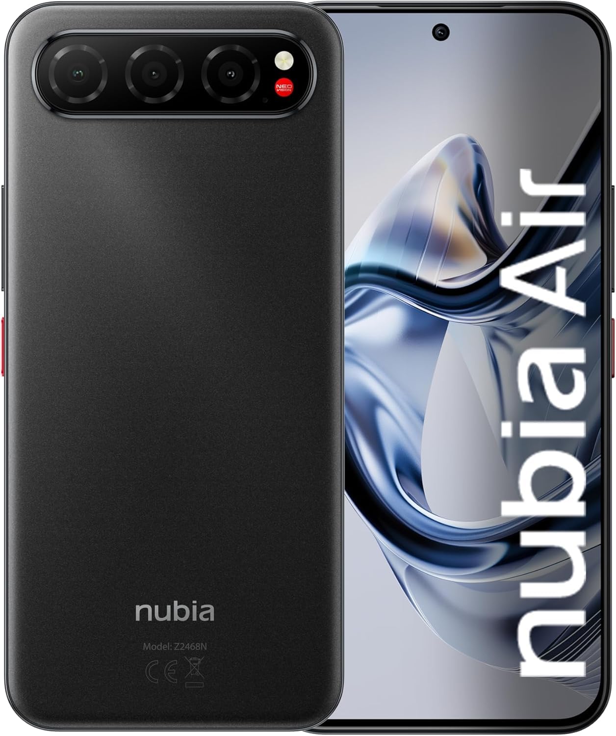 Smartphone 5G ultrasottile, Display AMOLED 6,78", 512 GB, RAM 8 GB, Tripla fotocamera AI 50MP, Batt. 5000mAh, resiste a acqua e polvere (IP68 & IP69), Titanimu Black