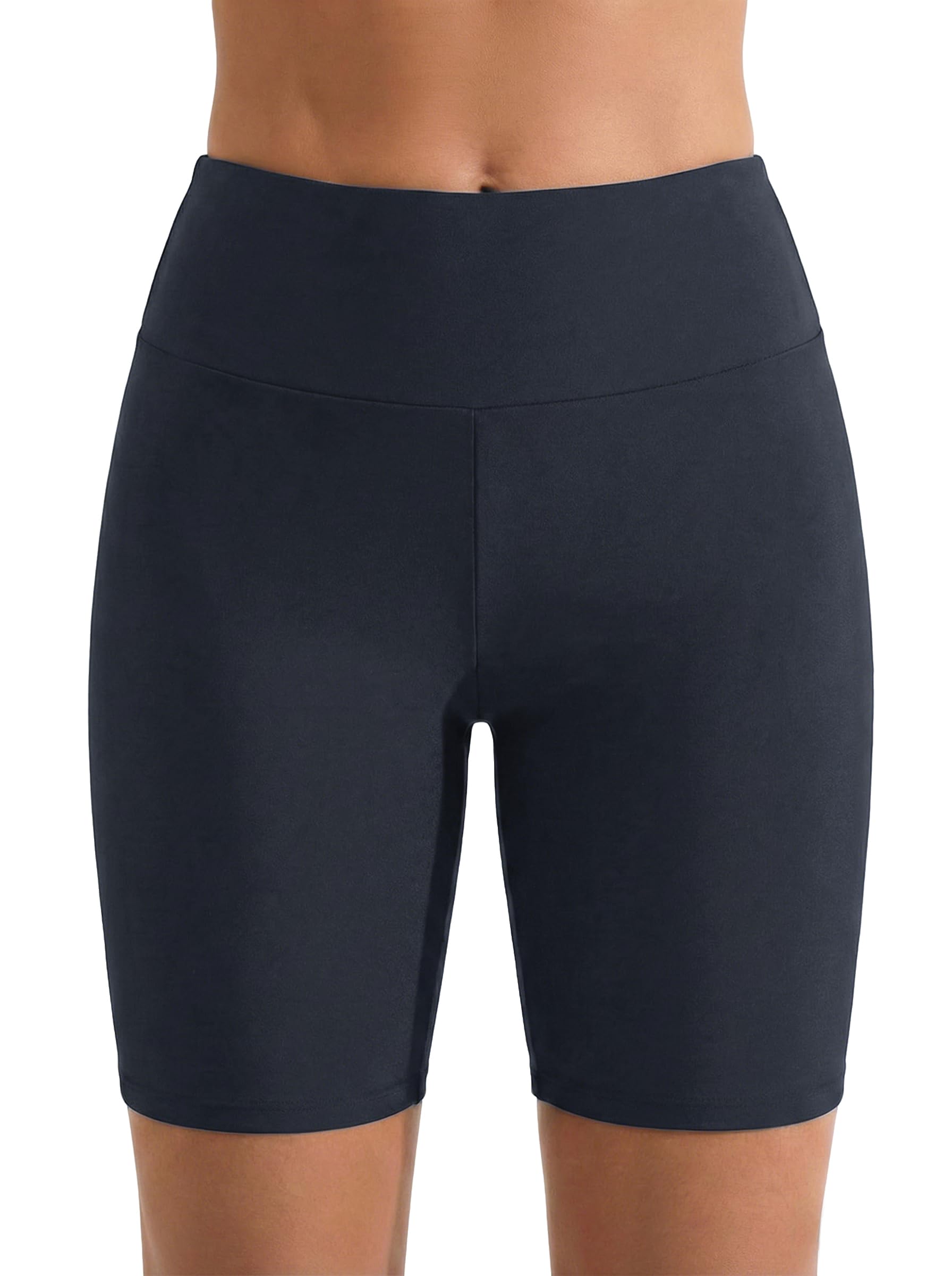 Women's Long Swim Shorts UPF50+ Sport Beach Surf Shorts Swimsuit Drawsting Boardshorts Gray US10-image-13