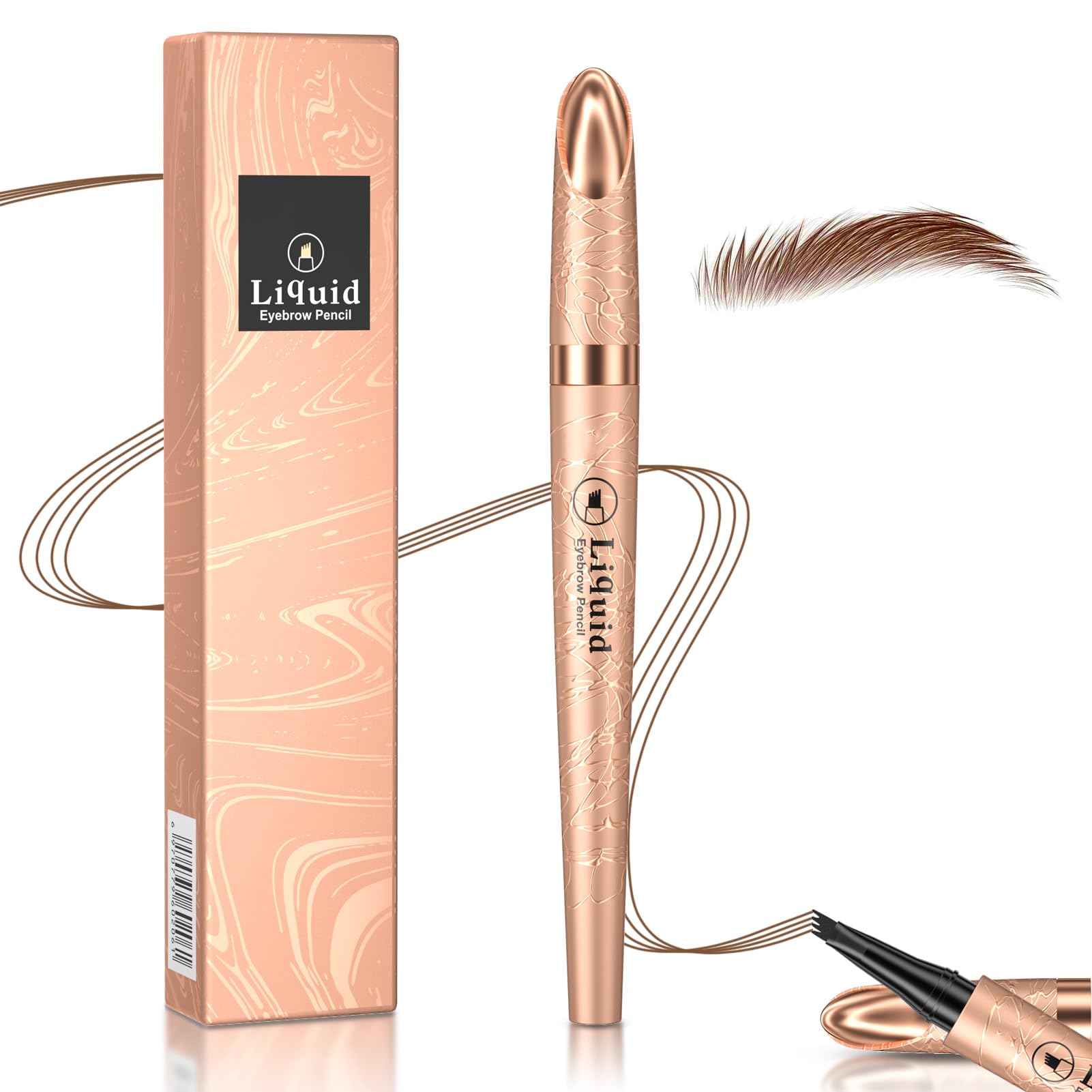 Lápiz para tatuaje de cejas a prueba de agua, lapiz cejas microblading, Lápiz de Cejas Líquido impermeable, Larga duración a prueba de manchas, crea un maquillaje de cejas natural (Marrón Claro)