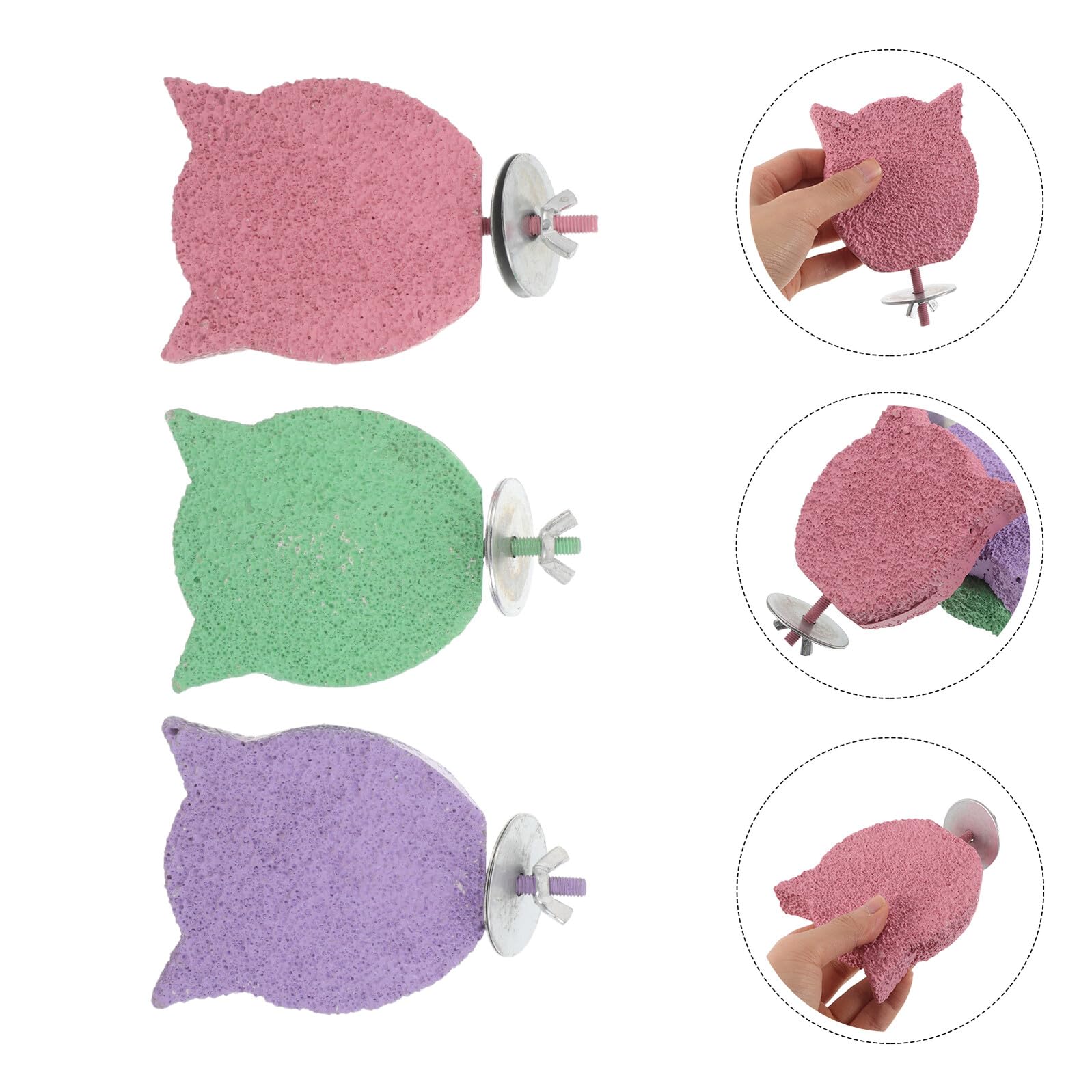 Posatoio per Pappagalli in Legno 3 Pezzi Piattaforma Colorata Supporto per Addestramento e Gioco di Masticazione Trespolo per Uccelli da Gabbia per Cura del Becco e Stimolazione