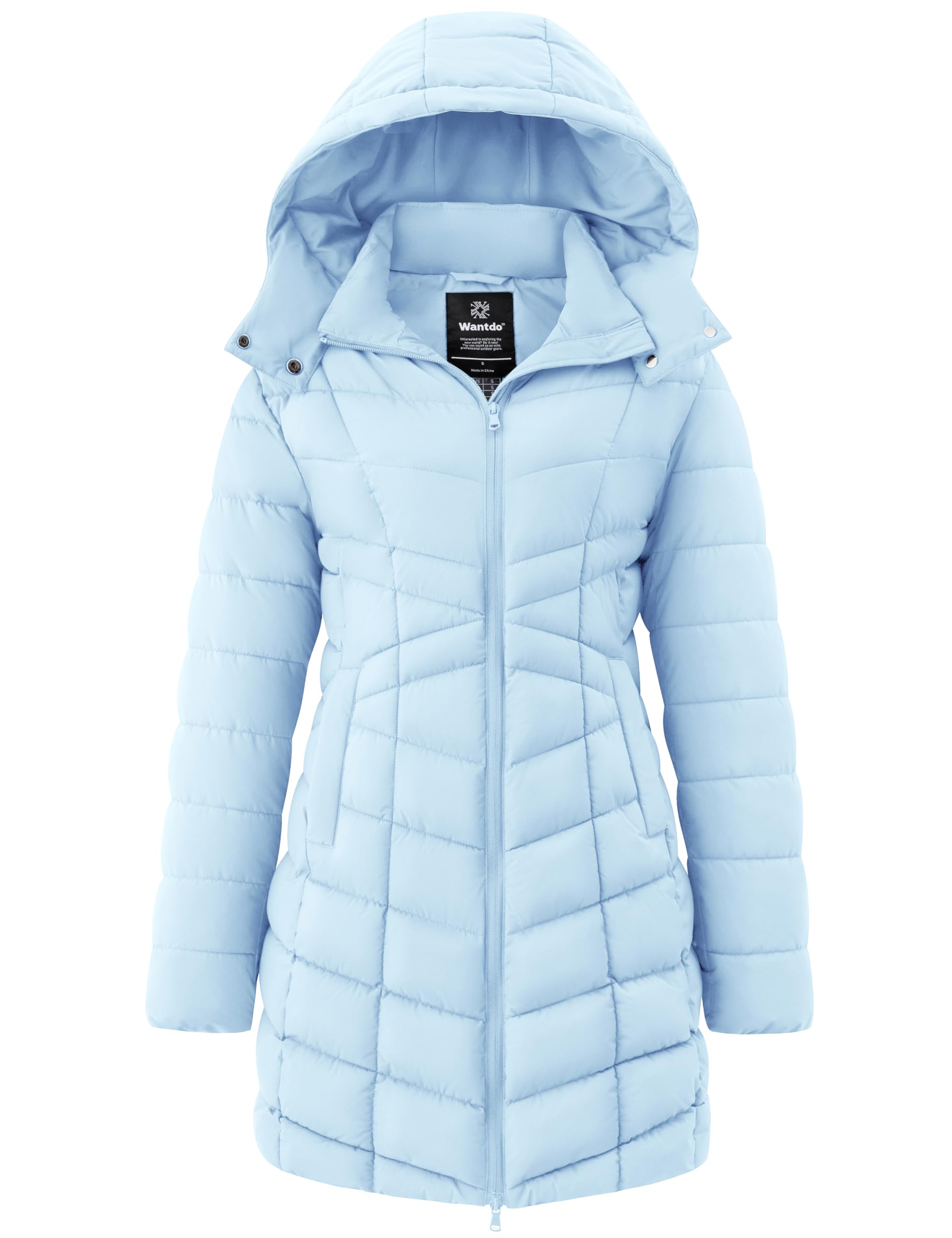 wantdo Women's Puffer Jacket Quilted Long Winter Coat