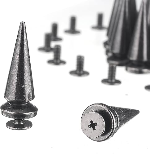 Miniatura 2 de RUBYCA 10 juegos de 10 puntas grandes de metal para árbol grande y tachuelas metálicas con parte trasera trasera para bricolaje de cuero-artesanía,