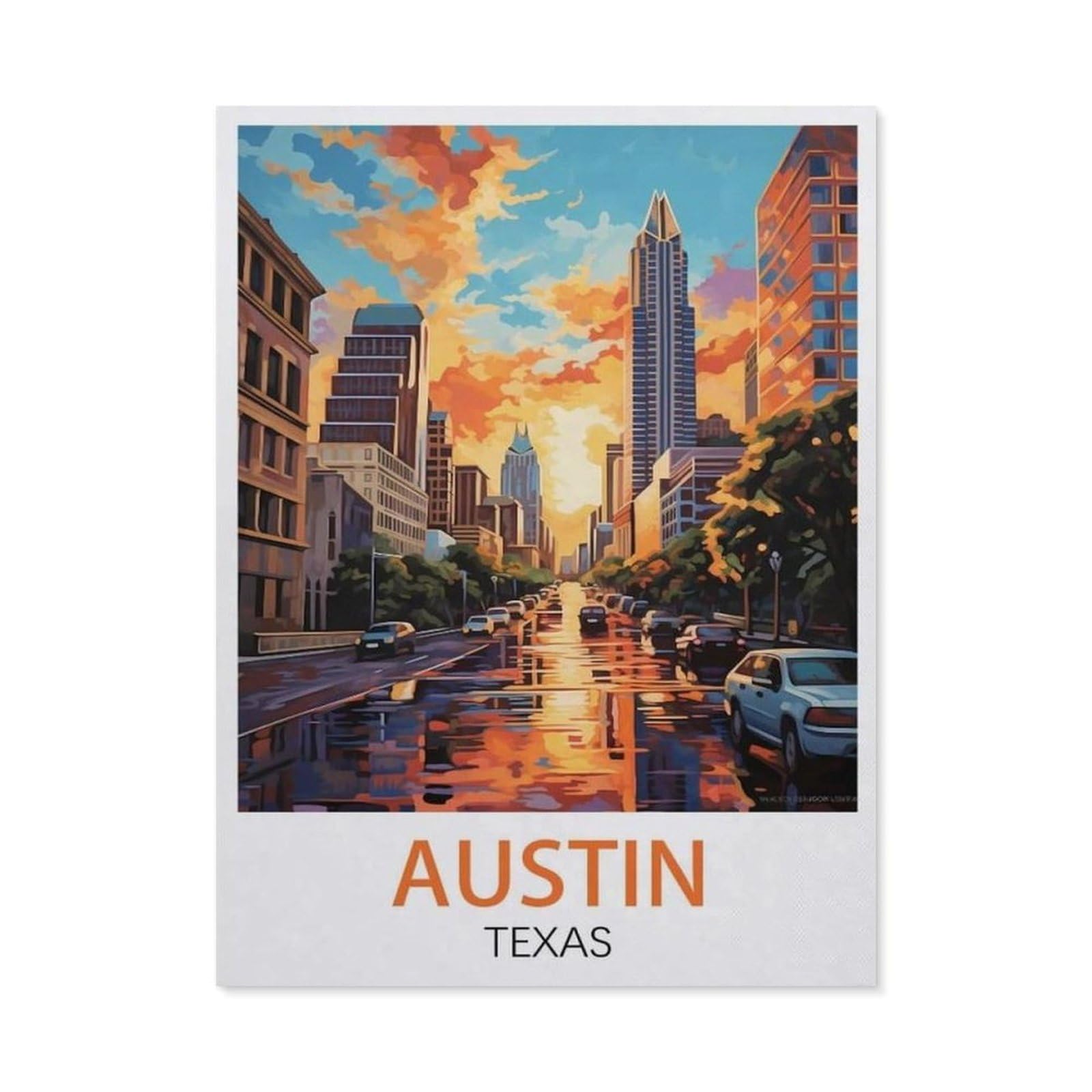 Austin Texas，Puzzle 1000 Pieces Paper Puzzle Adult Children'S Educational Toy Family Decompression Game（38x26cm）-EW74