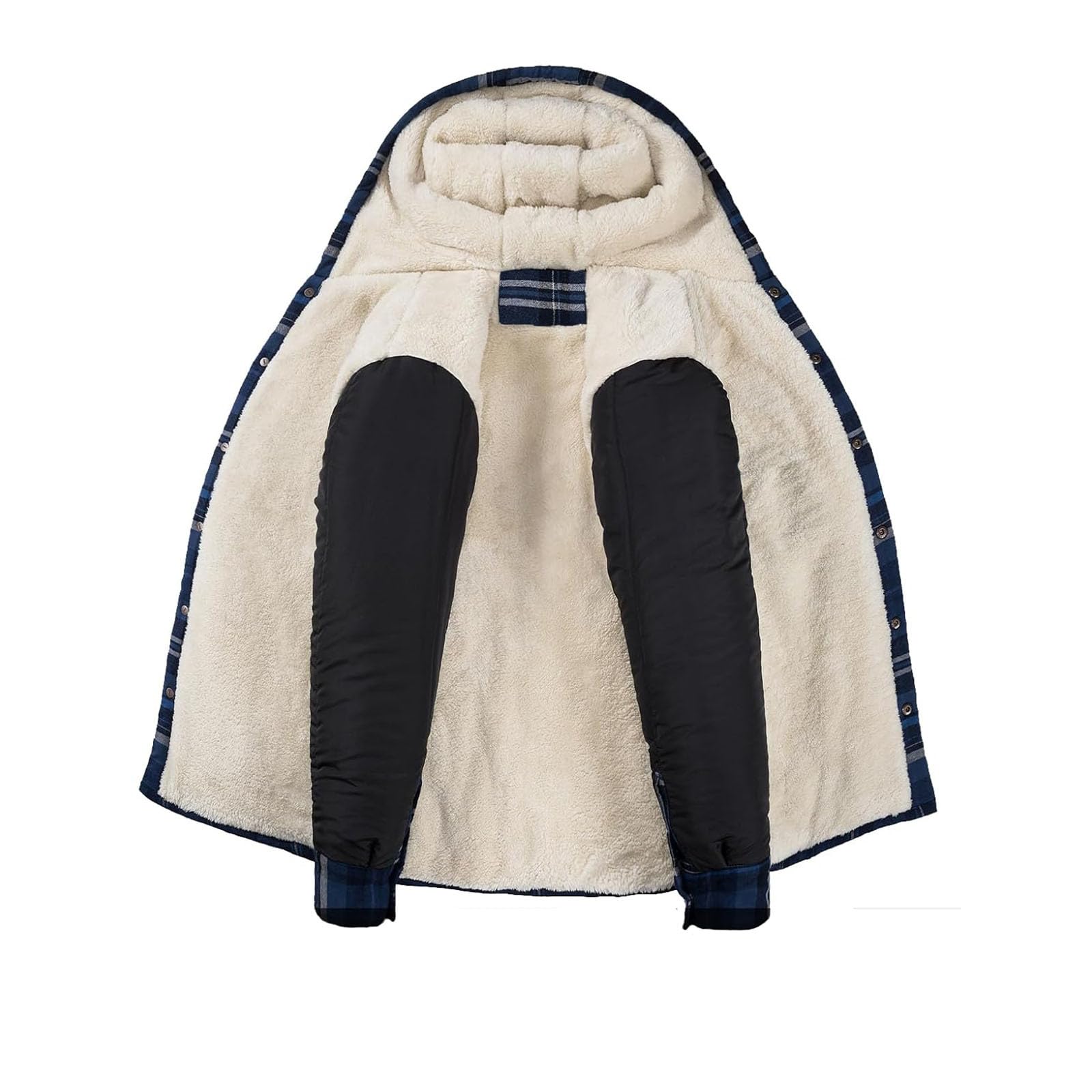 Hemdjacke Herren Holzfäller Jacke Warm Kapuzenjacke Mit Kapuze Holzfällerhemd Fleece Innenfutter Winterjacke Outdoor Karierte Winter Thermohemd Sportlich Holzfällerjacke