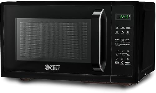 Miniatura 2 de COMMERCIAL CHEF Microondas pequeño de 0.9 pies cúbicos para encimera con controles táctiles y pantalla digital, negro y artículos nórdicos sin BPA y