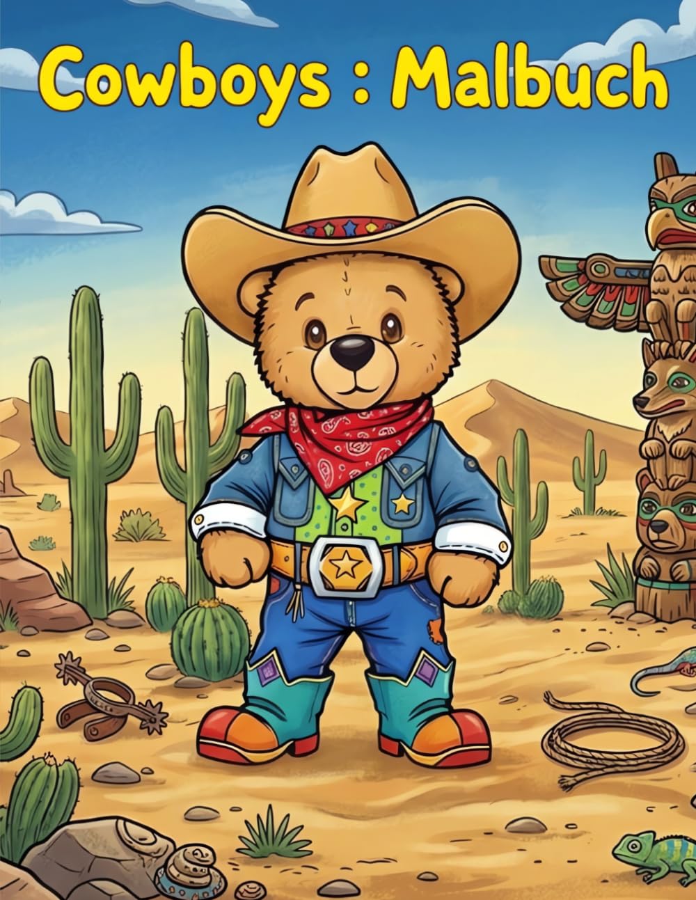 Cowboys: Malbuch: Ein Malbuch voller Abenteuer mit einseitigem Druck: Das ideale Geschenk für kleine Entdecker.