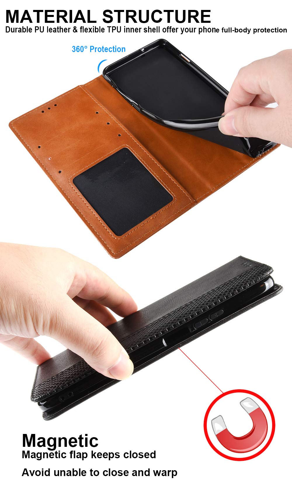 Custodia A Portafoglio In Pelle Per Nokia G20 (6,6") – Con Chiusura Magnetica, Slot Per Carte, Tasca Per Soldi E Supporto – Colore Rosa