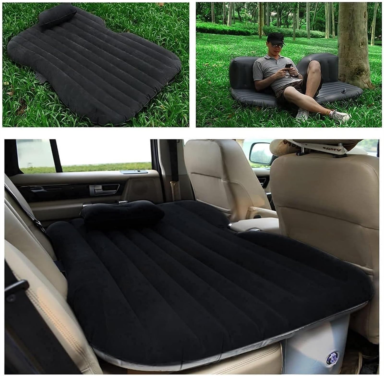 Colchoneta Hinchable Coche Cama De Aire Coche Colchón Aire Inflable Respaldo Cama Asiento SUV Camiones Tamaño Mediano Viajes Al Aire Libre Camping, Almohadilla Dormir Universal Accesorios Coche