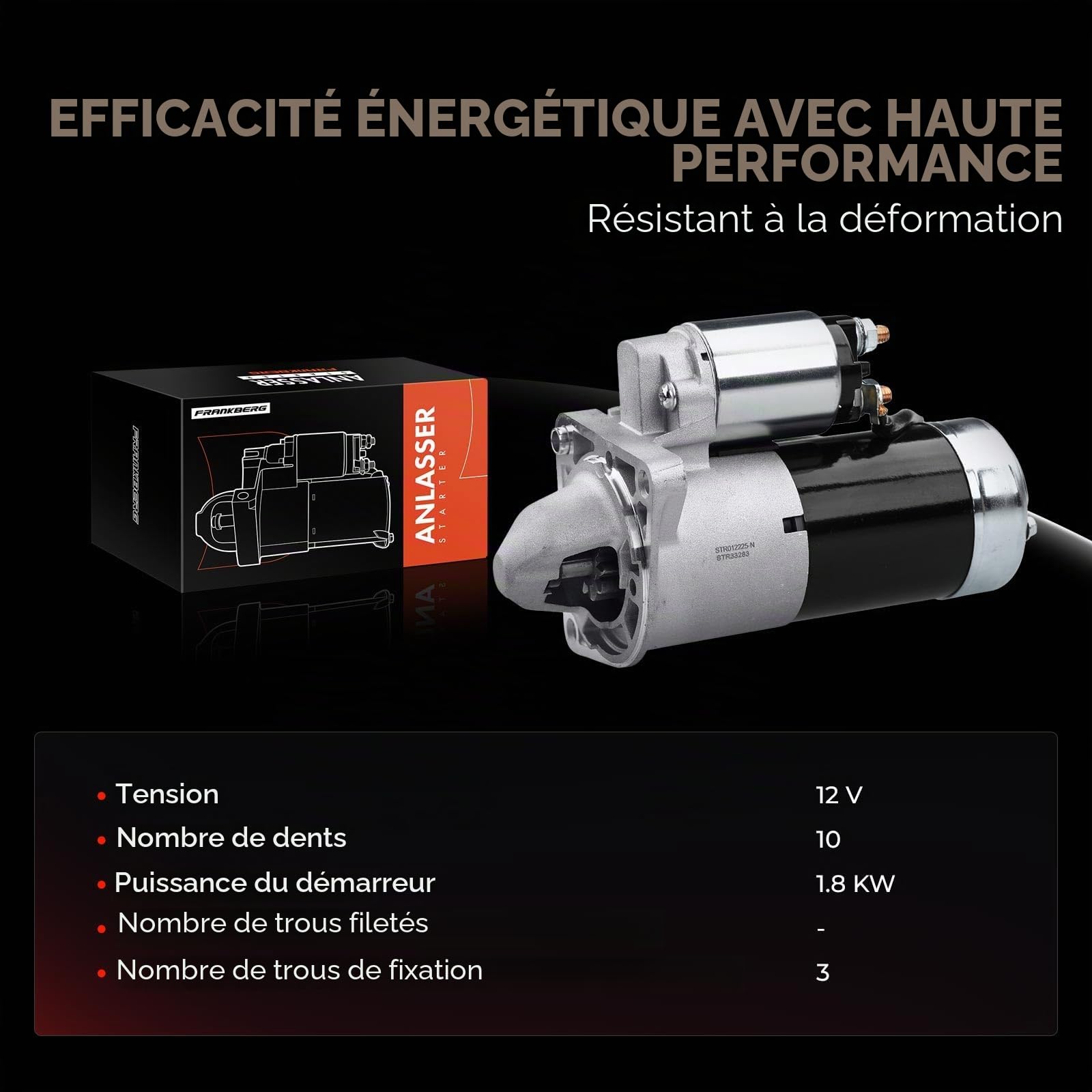 Frankberg Démarreur 1,8 kW 12 V 10 dents 55353857