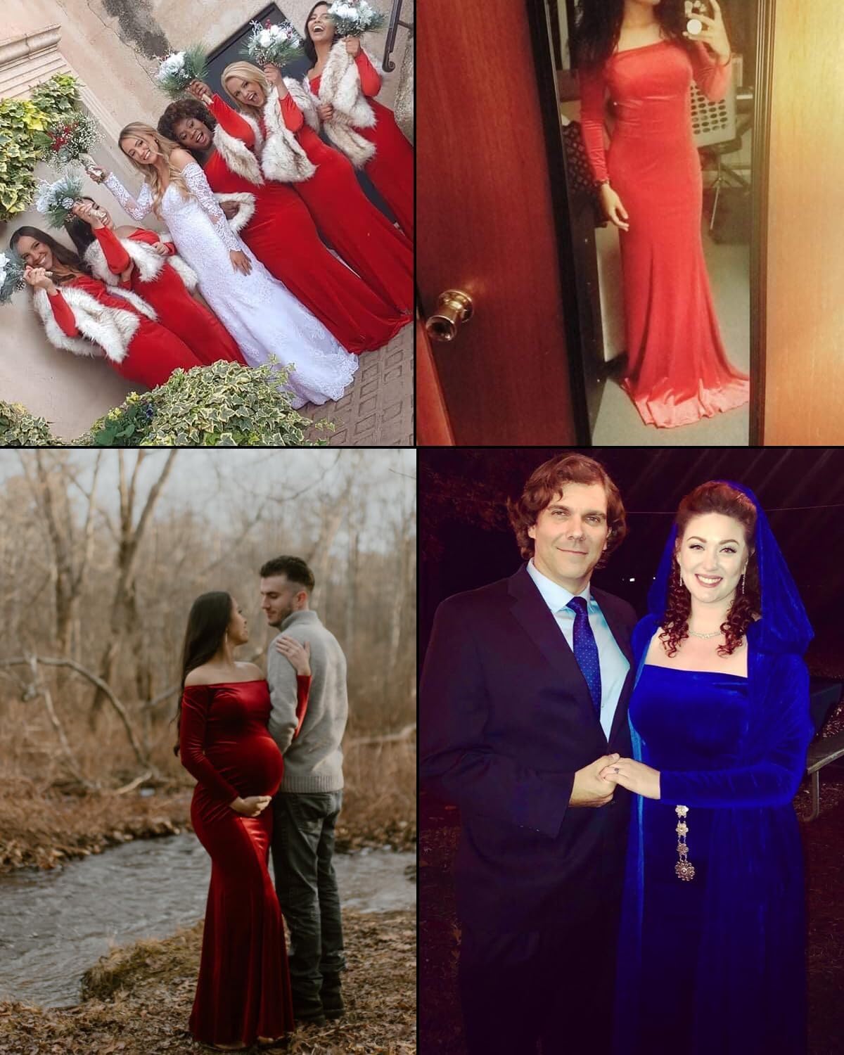 TTYBridal Off The Shoulder Velvet Mermaid Evening Gown Long Prom Party Dresses with Two Sleeves - Image 6