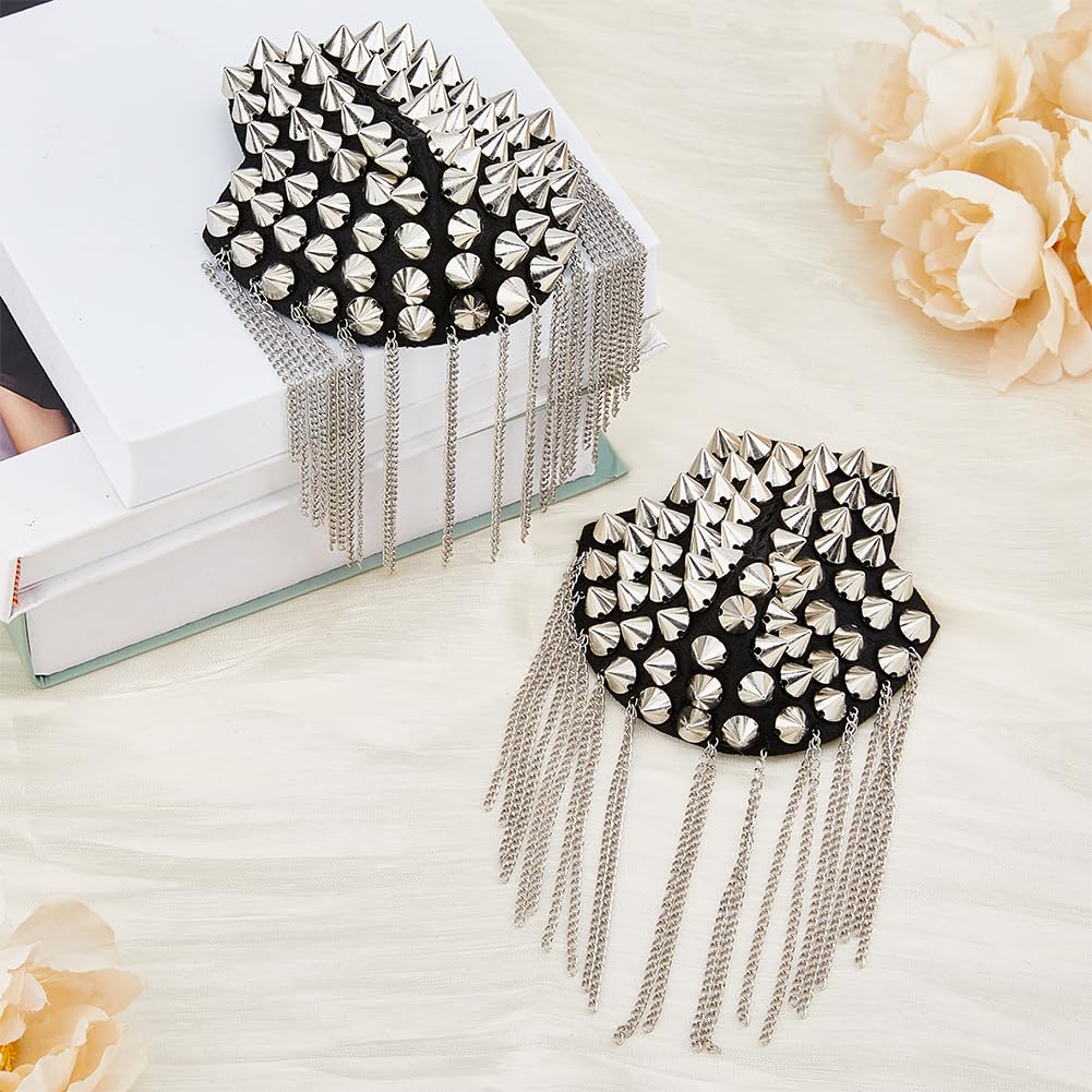 SUPERFINDINGS 2 spallina per Spallamalocchio con Nappa Staccabile Stile Etnico Nappa Spallina Spilla Stemma Sulla Spalla con Strass In Feltro per Giacca Cappotto