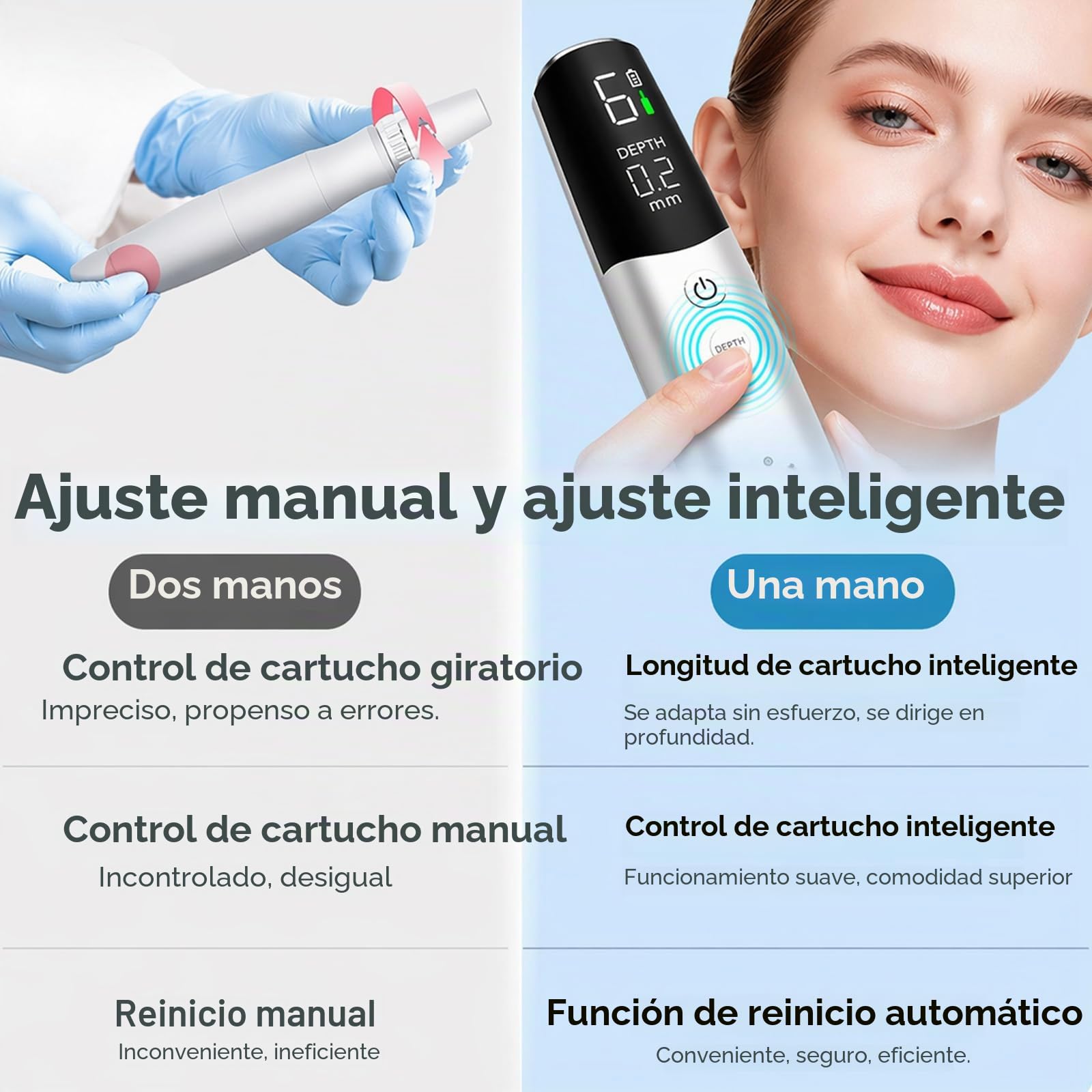 Dr. Pen M9 Pluma Microneedling Inalámbrica con 22 Cartuchos, Pantalla LED y Ajuste 0–2,5 mm, 6 Velocidades, Sistema Inteligente para Cuidado de la Piel