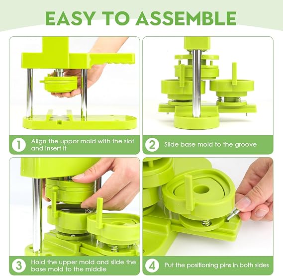 Heart Shaped Button Maker Interchangeable Die Mold 58 MM for Slide Rail Button Maker Machine Button Part Supplies Accessories for Pin Press Machine