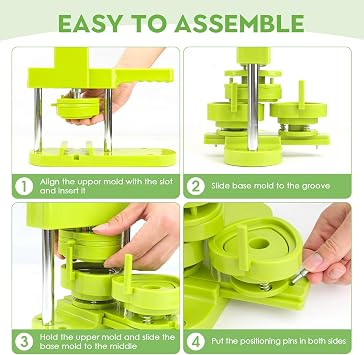 Heart Shaped Button Maker Interchangeable Die Mold 58 MM for Slide Rail Button Maker Machine Button Part Supplies Accessories for Pin Press Machine
